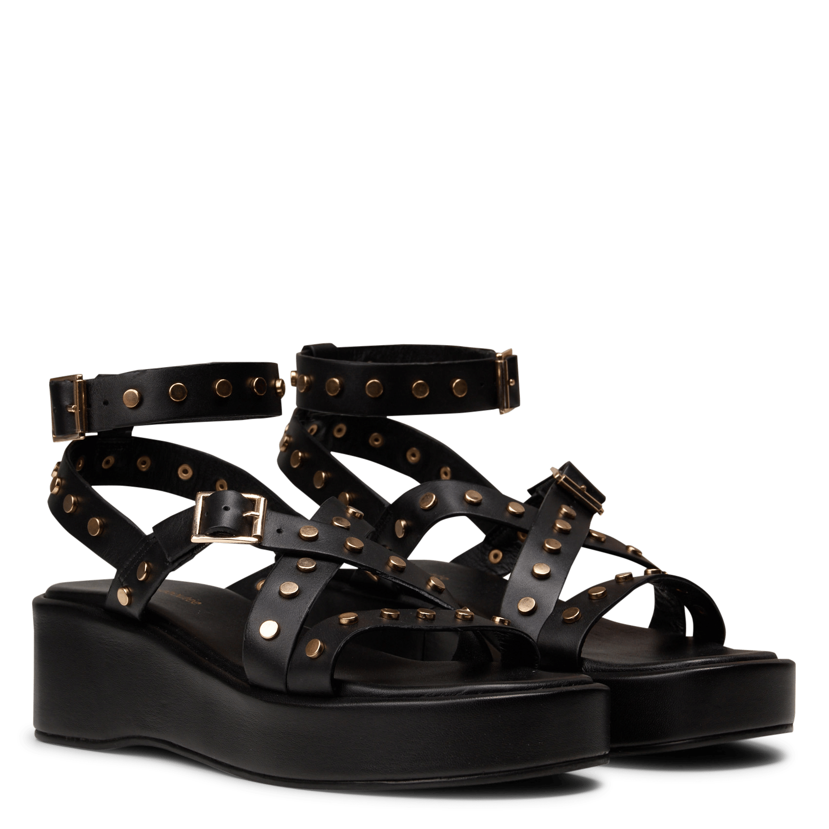 Plateau-Sandalen aus Leder LA FEE MARABOUTEE Schwarz