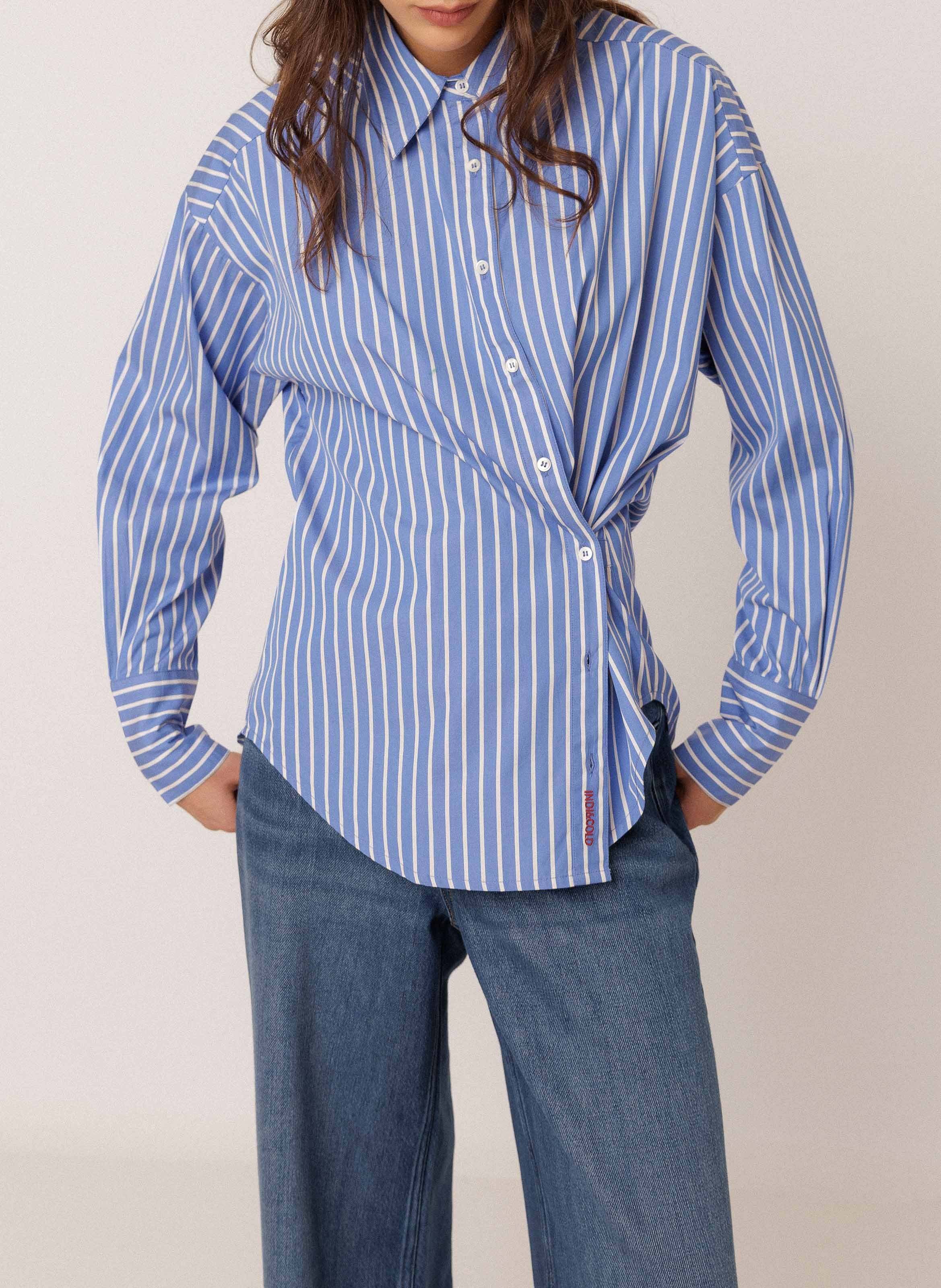 Loose-fit cotton shirt INDI & COLD Blue