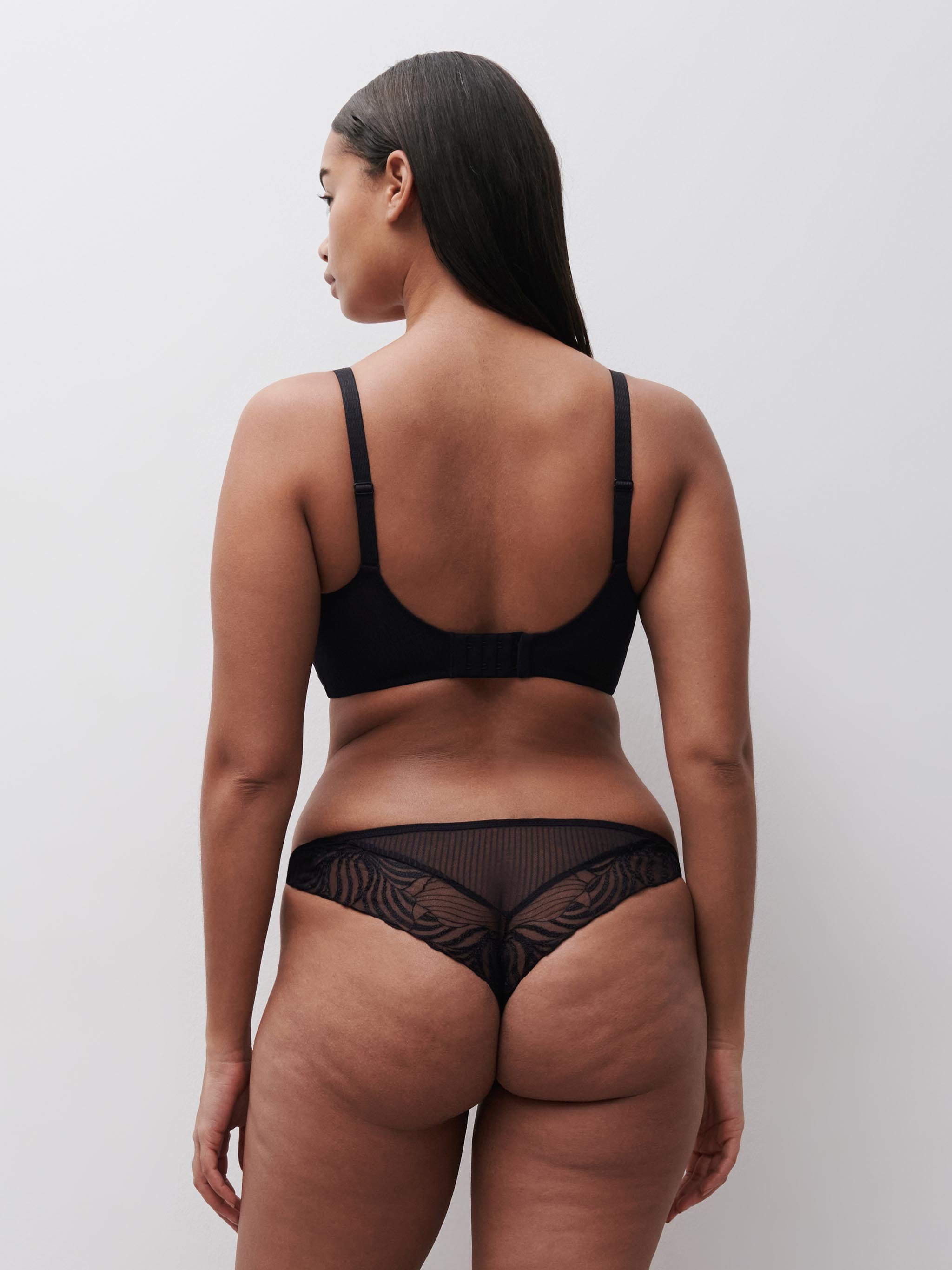Cotton tanga CHANTELLE Black