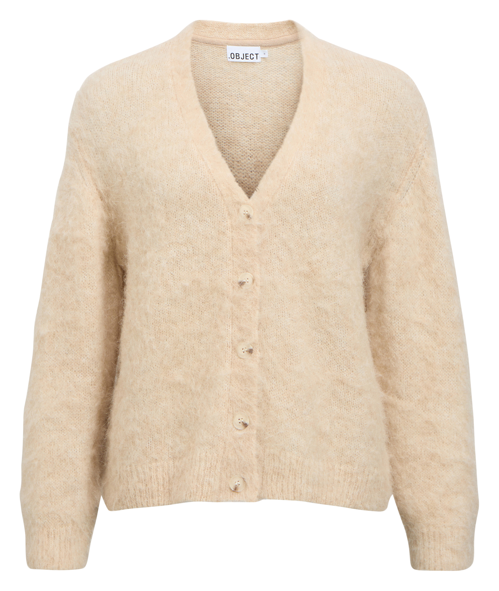 Gilet boutonné en alpaga et laine mélangés OBJECT Beige