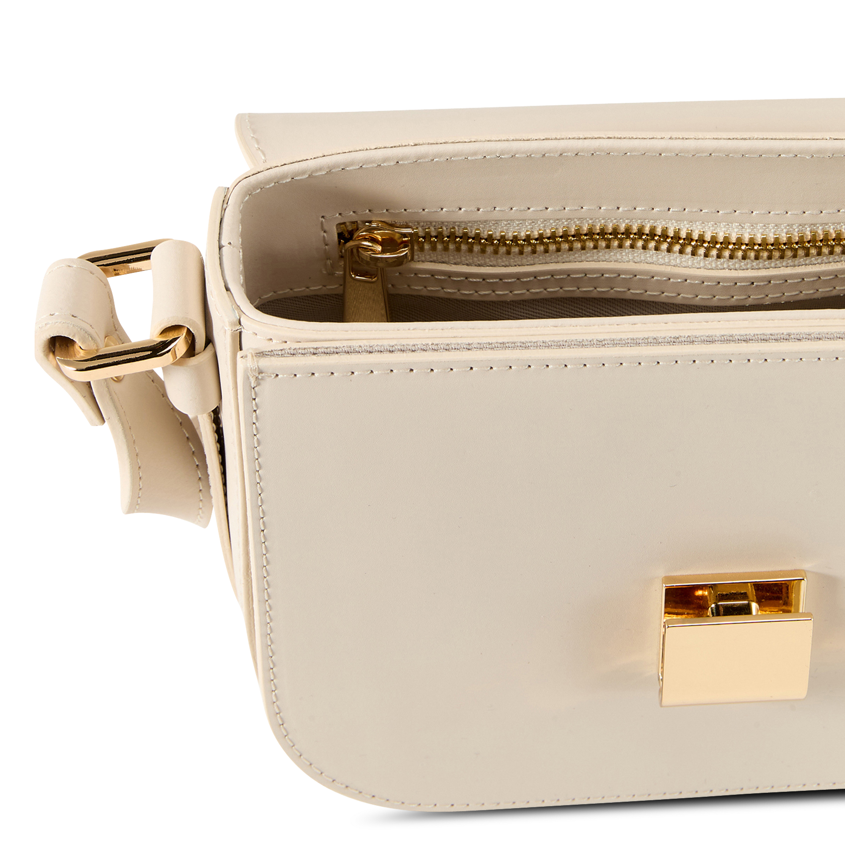 Leren schoudertas | Beige SAISON 1865 Dames