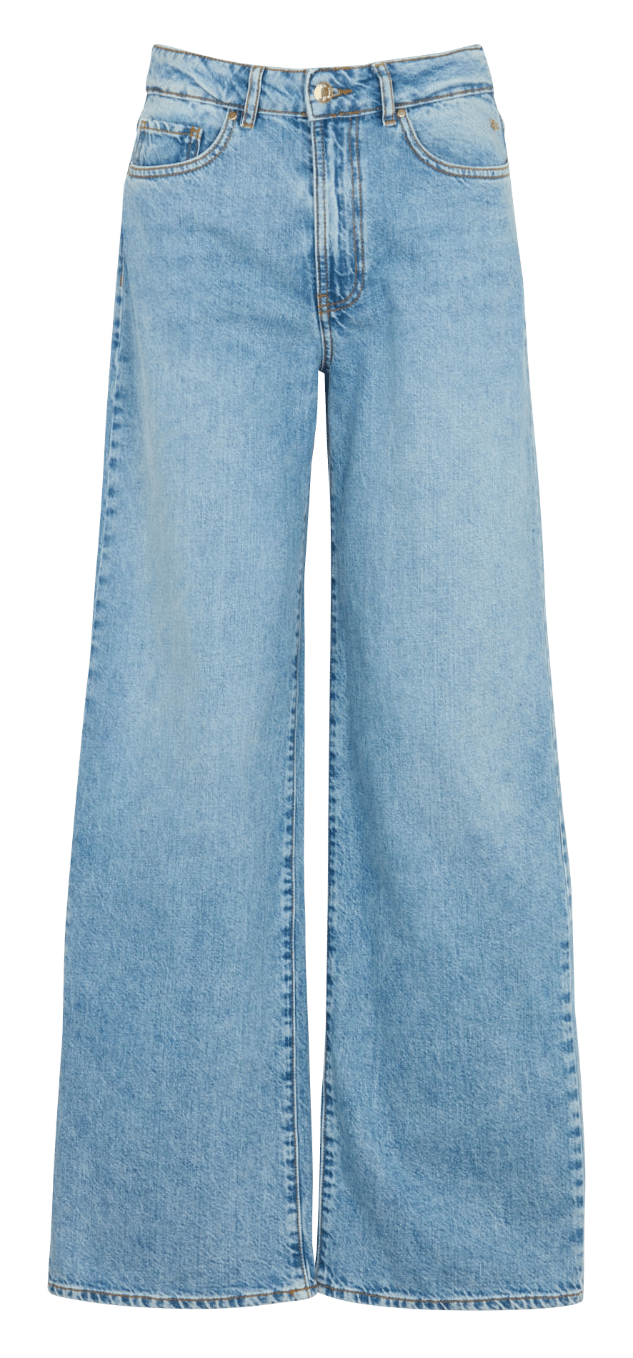 Flared Wide Leg Cotton Jeans DES PETITS HAUTS Blue