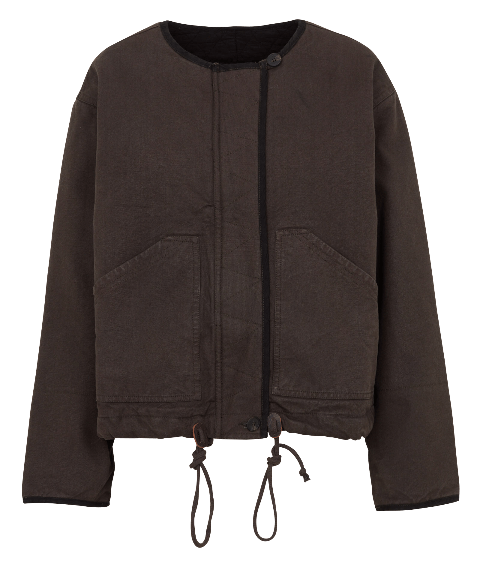 Weite Rundhalsausschnitt Baumwolljacke LEON & HARPER Grau