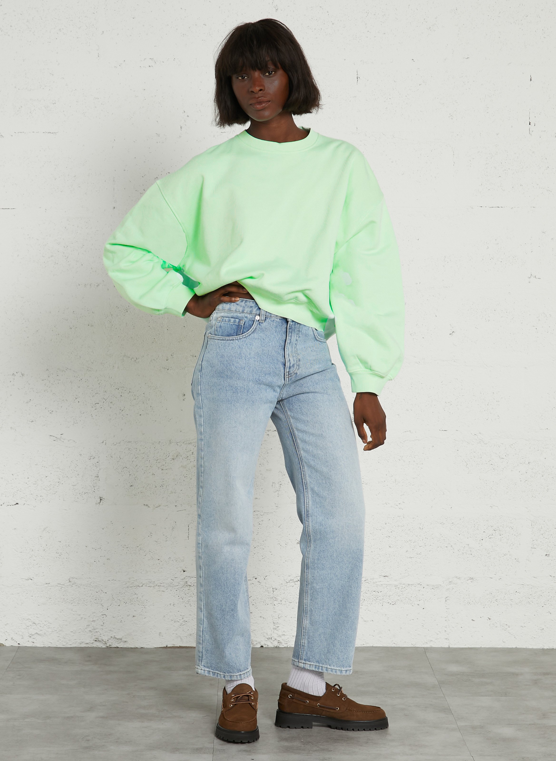 Katoenen sweater met ronde hals BELLEROSE Groen
