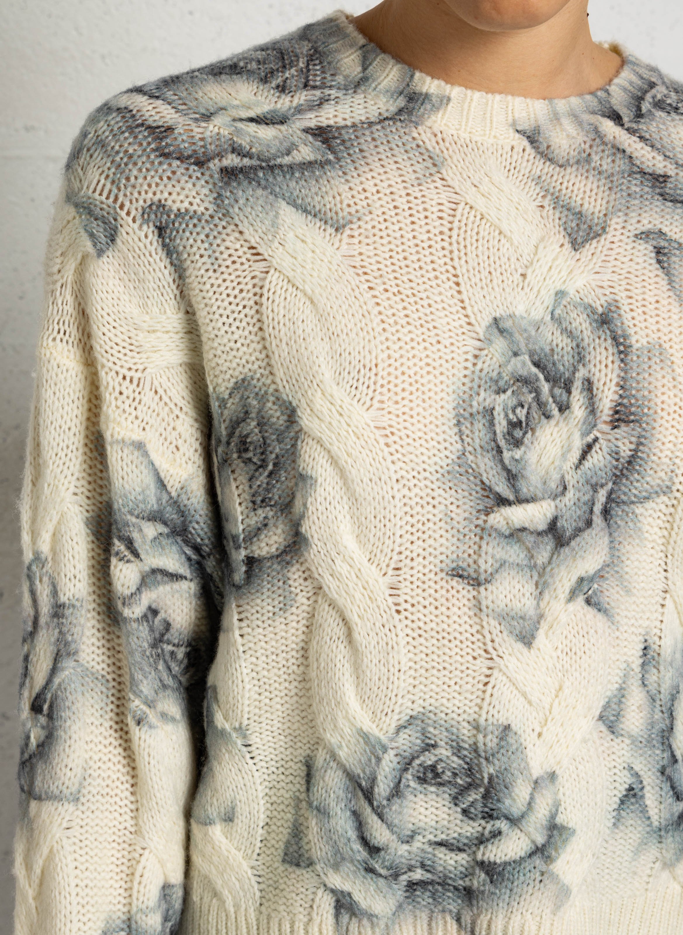 Round-neck wool-blend sweater LIU JO Grey