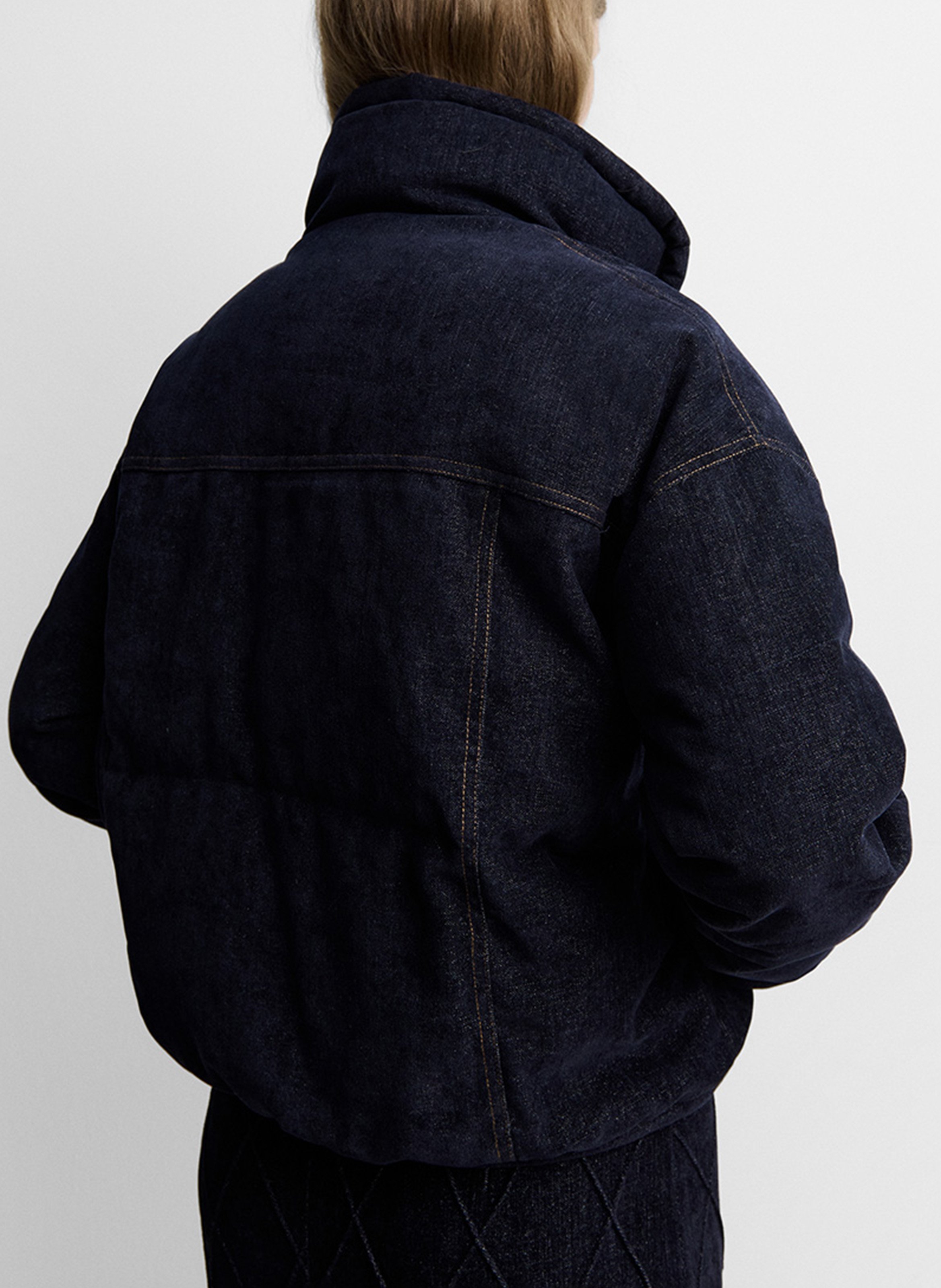 Oversize-Daunenjacke aus Denim SIMORRA Blau