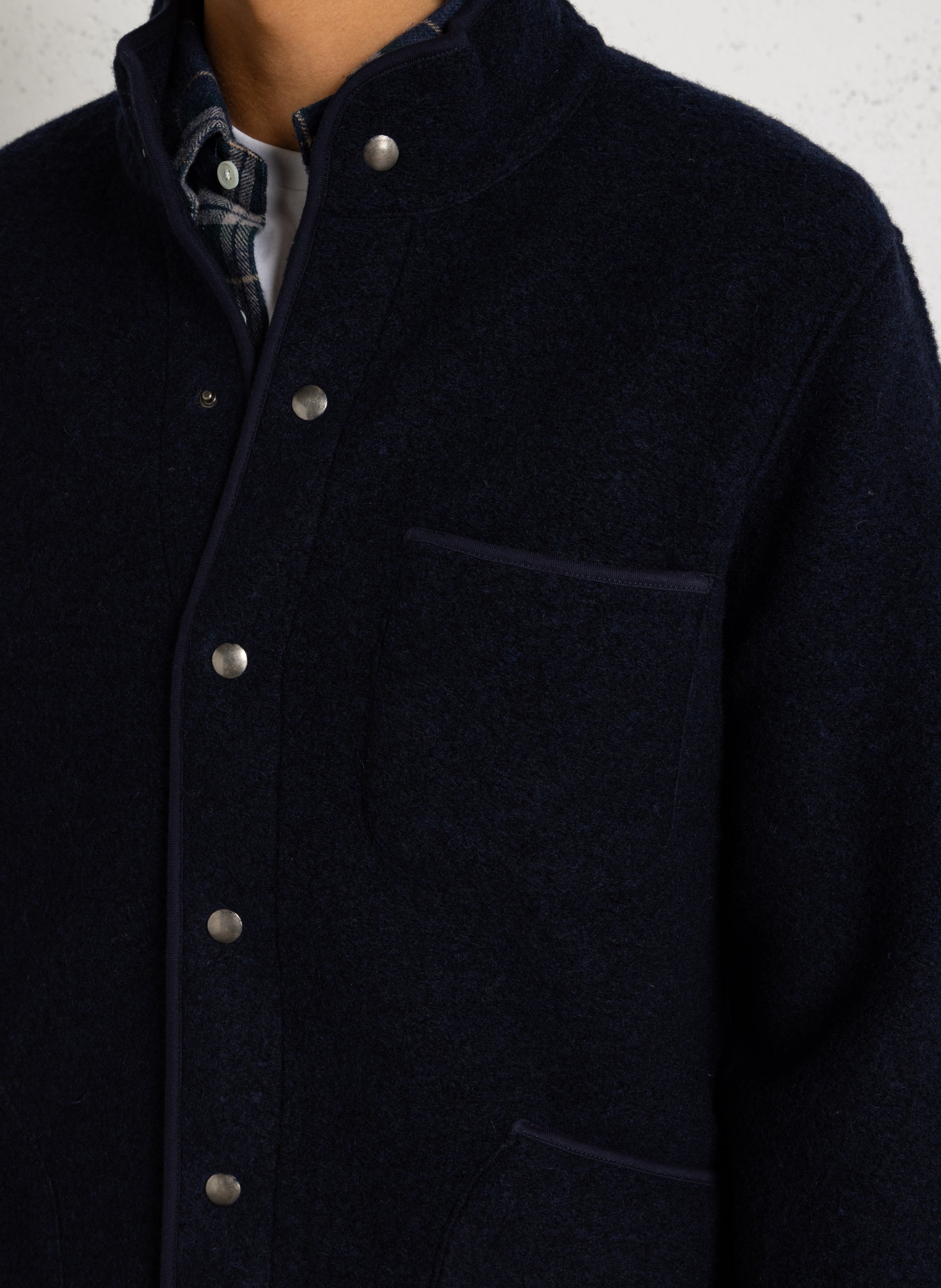 Giacca a collo alto in misto lana HARTFORD Blu