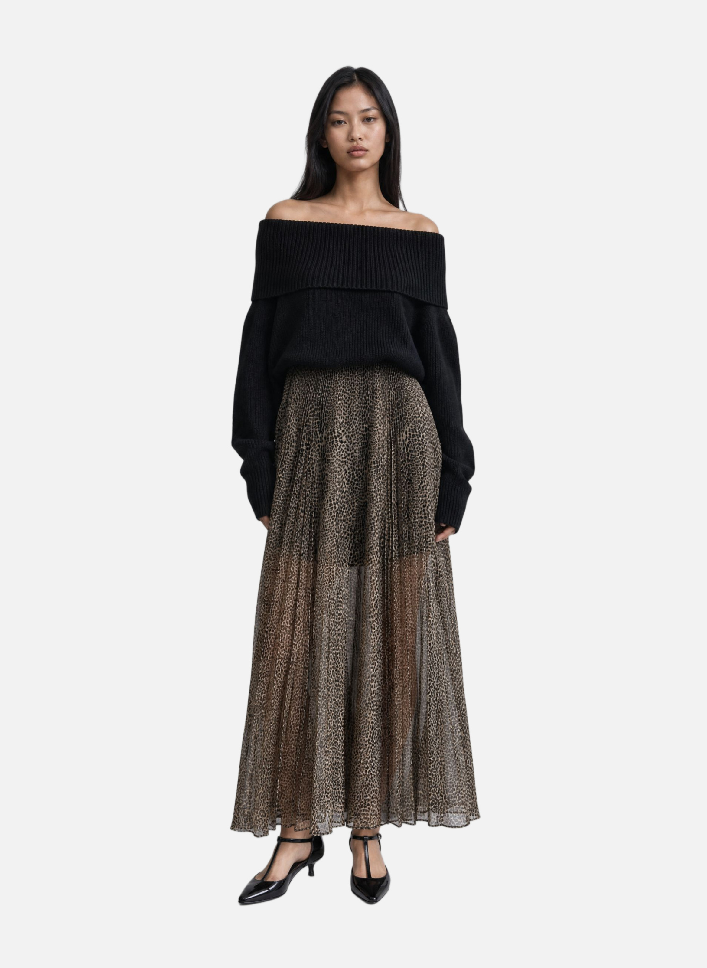 Off-the-shoulder merino wool jumper THE KOOPLES Black