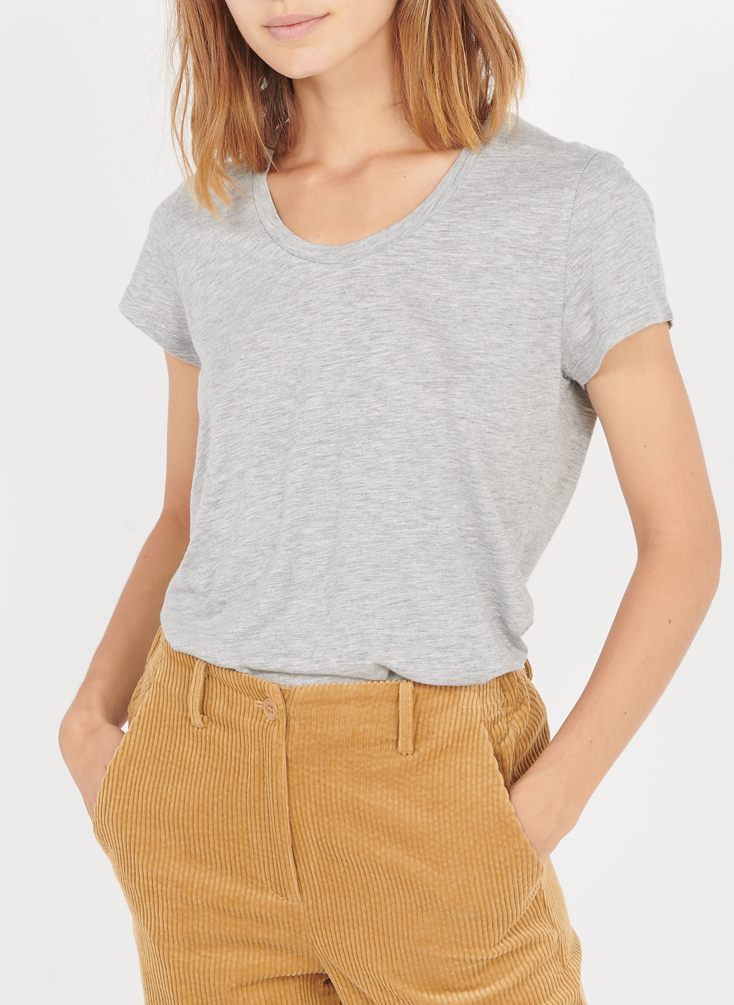 Tee-shirt col rond en coton mélangé AMERICAN VINTAGE