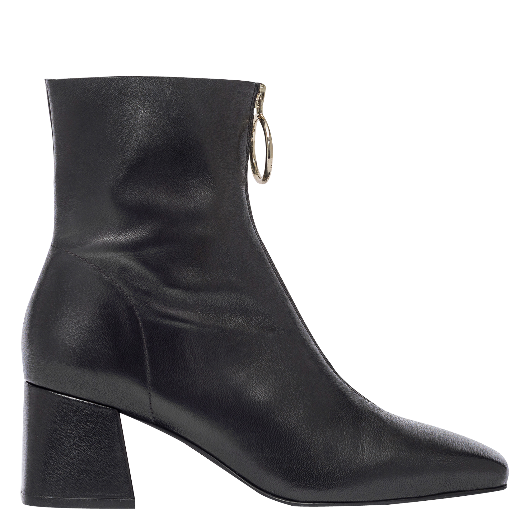 Boots en cuir lisse avec zip sur l'avant BOCAGE Noir