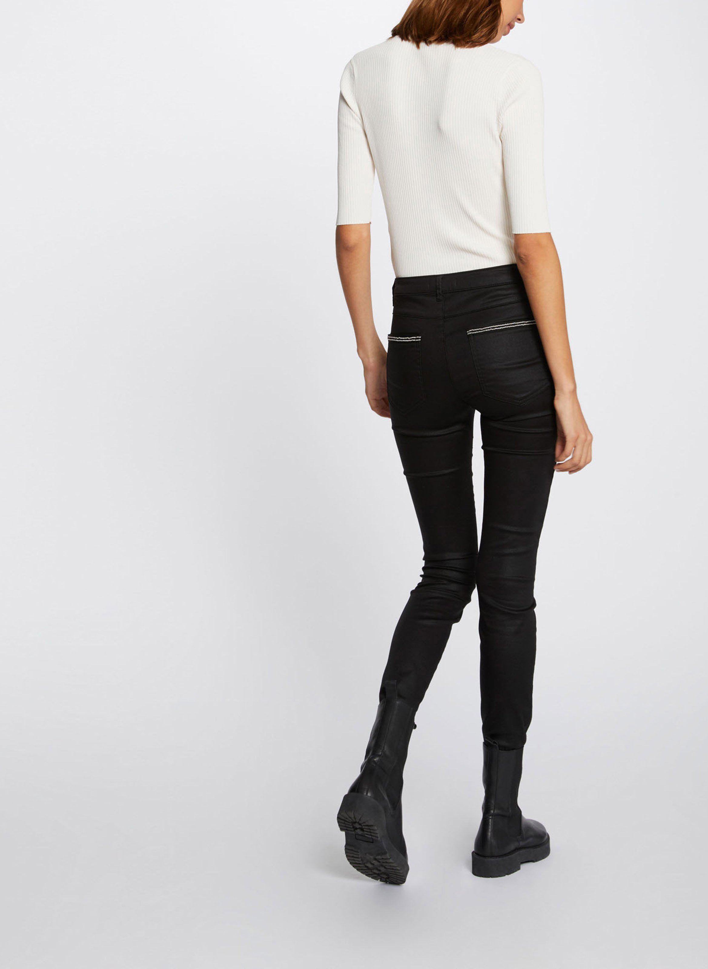 Gecoate, slim-fit broek MORGAN Zwart
