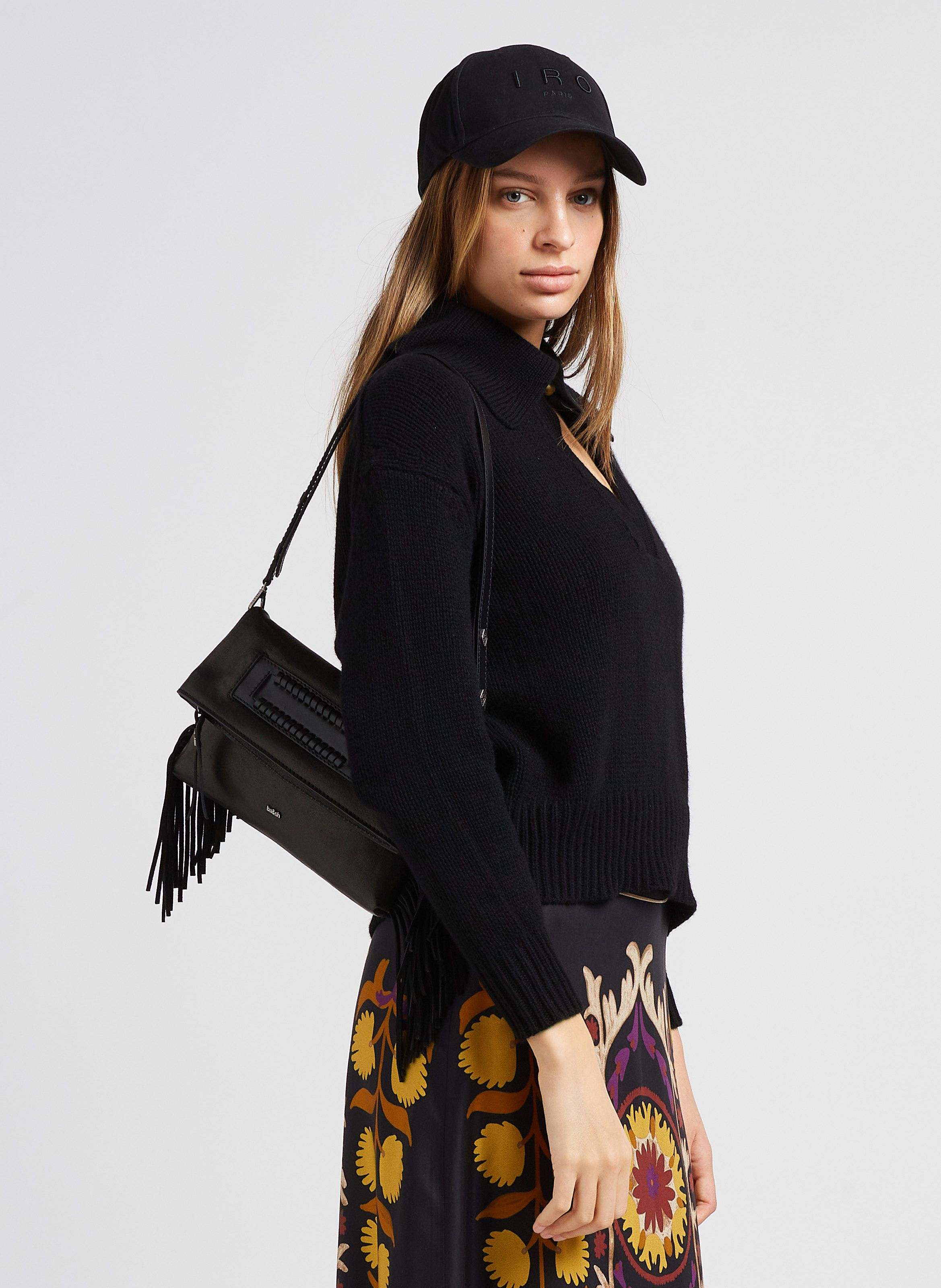 Sac Port paule En Cuir Zoe Noir Ba sh Femme Place des Tendances