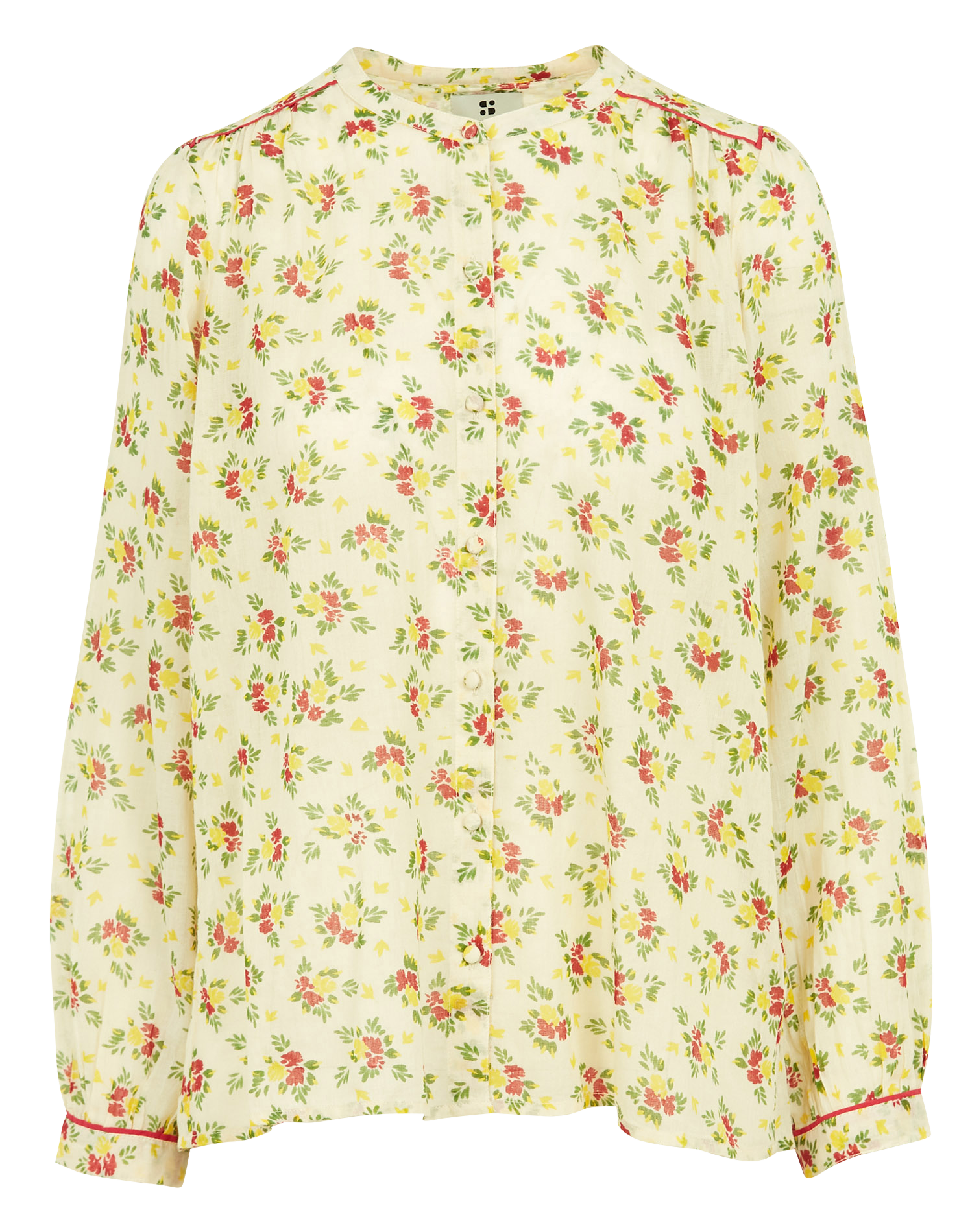 Straight-cut cotton henley shirt SWILDENS White