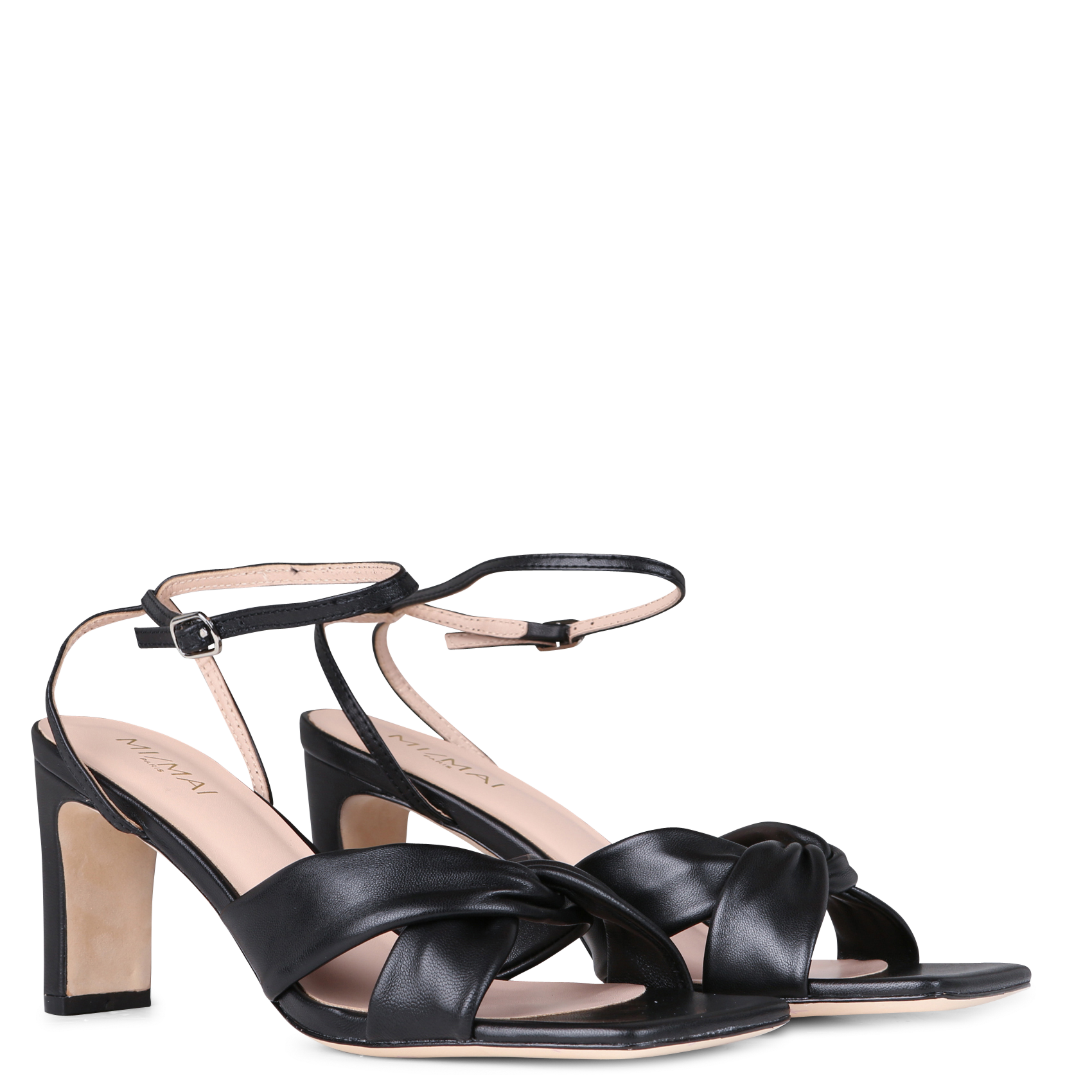 Ledersandalen mit Absatz MI/MAI Schwarz