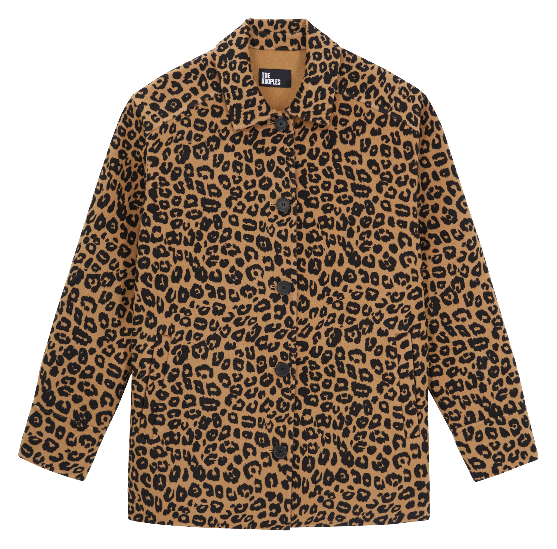 Chemise col classique imprimée léopard en laine mélangée  THE KOOPLES Multicolore