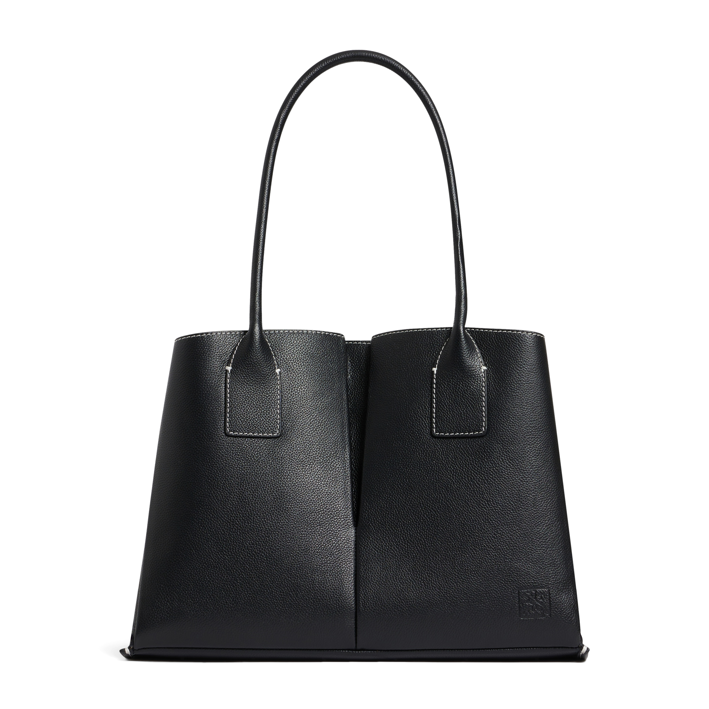 Grand cabas en cuir de vachette LE TANNEUR Noir