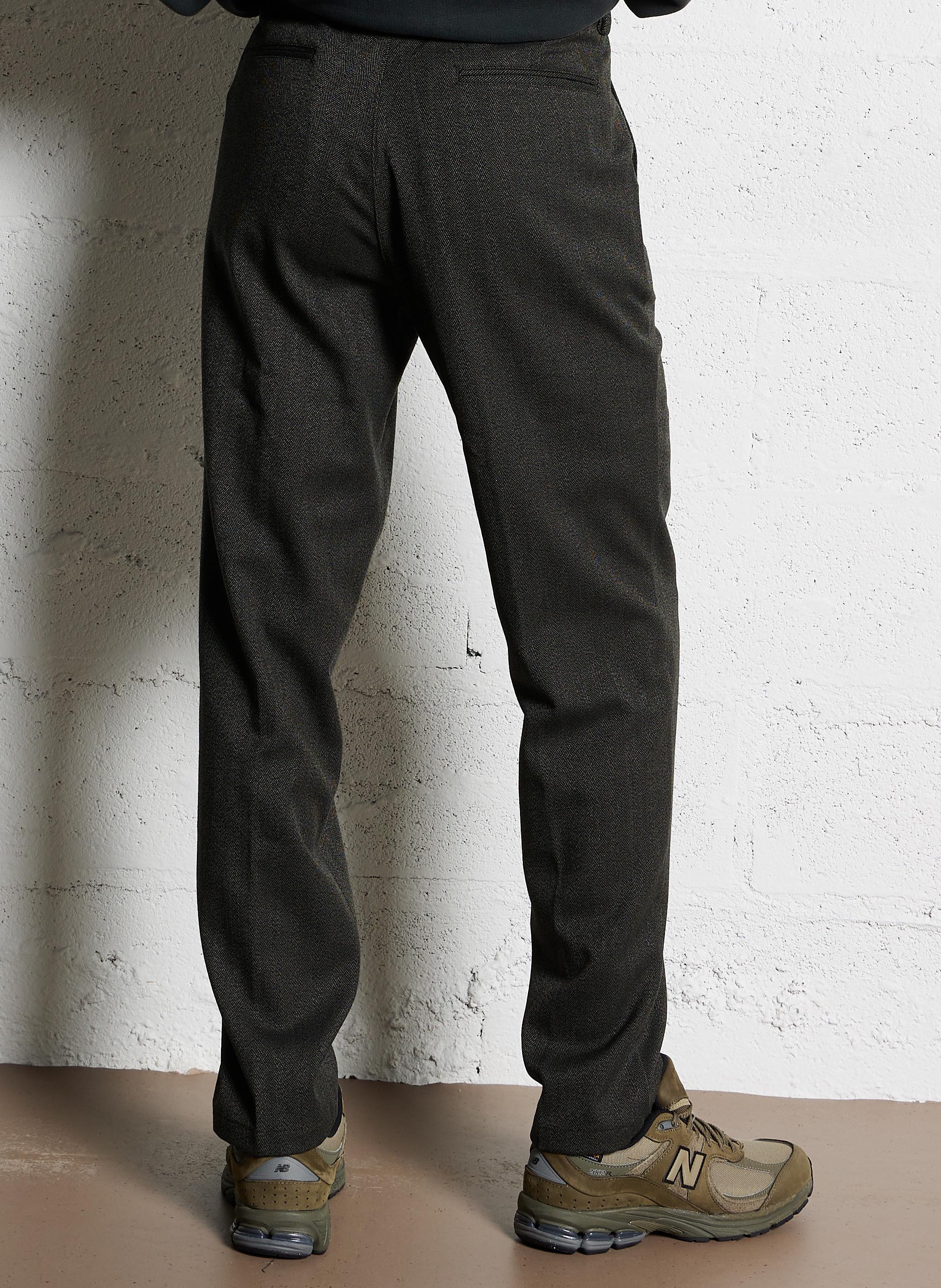 Pantalon de costume à chevrons LES DEUX Vert