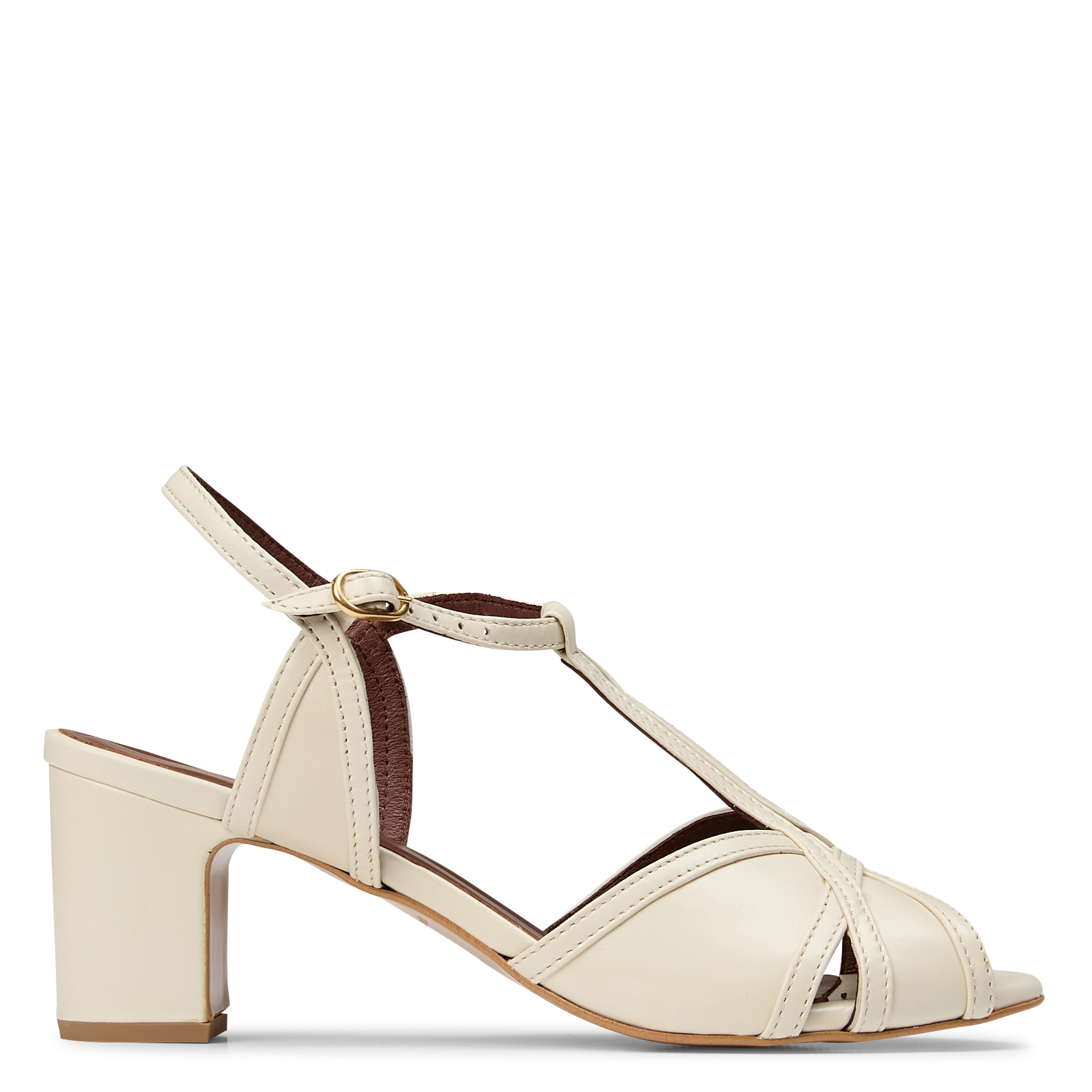Sandales à talon en cuir ANONYMOUS COPENHAGEN Beige