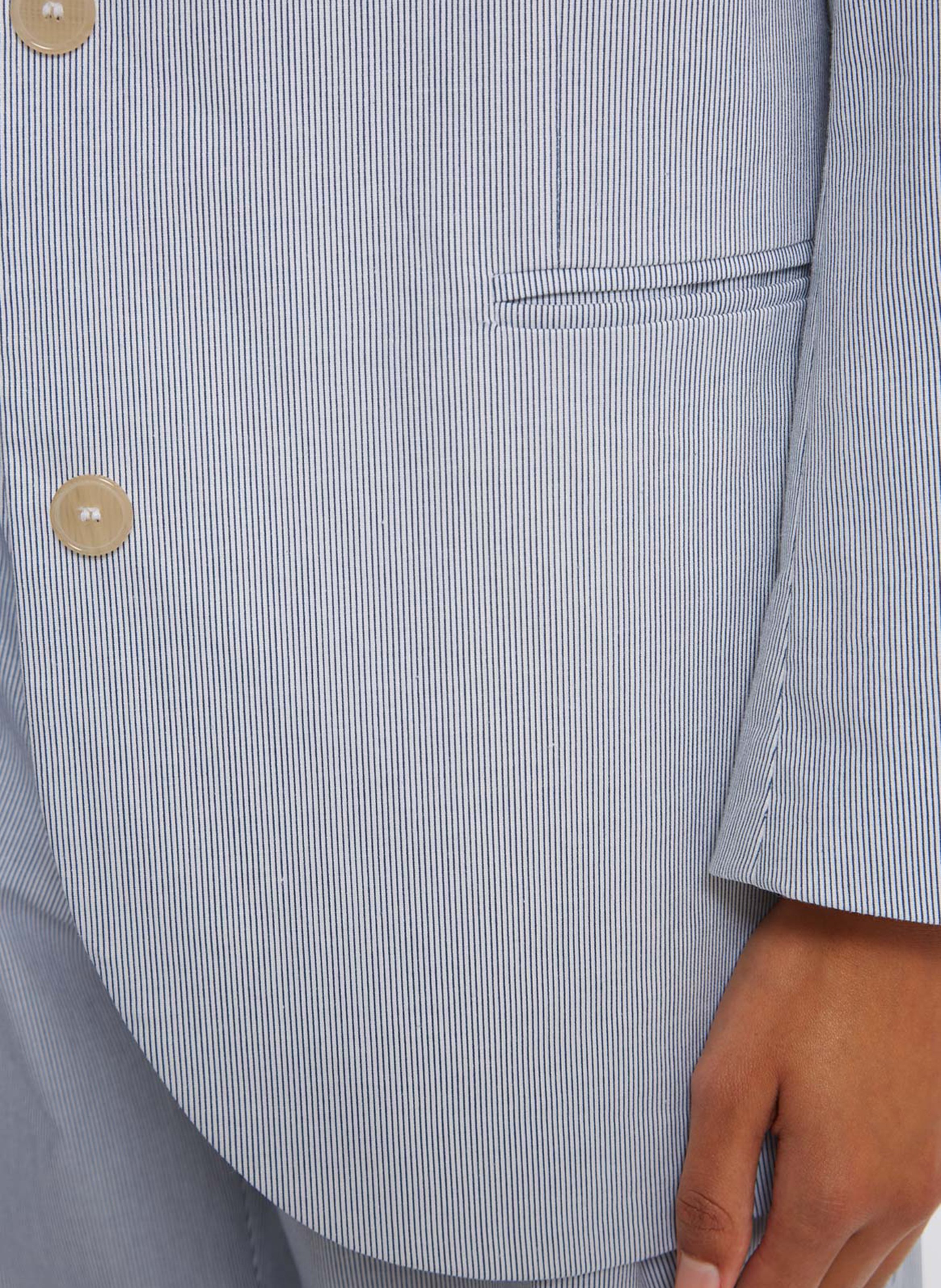 Veste de tailleut ajustée en lin mélangé ROSEANNA Blanc