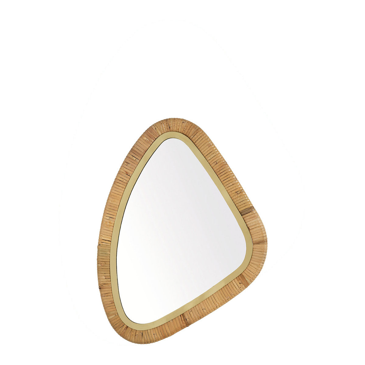 Rattan and metal mirror BLANC D'IVOIRE Beige