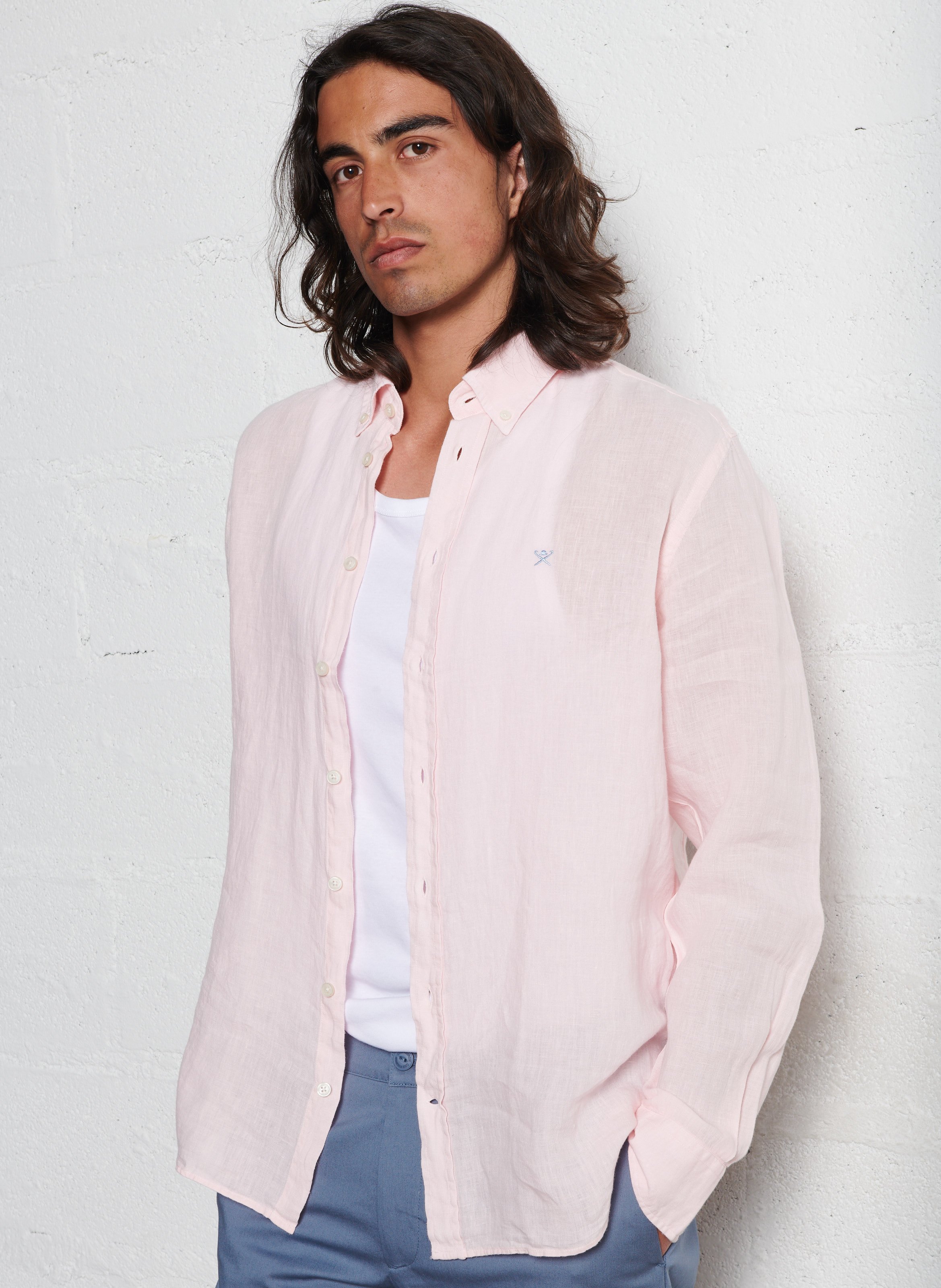 Chemise tailored-fit en lin HACKETT Rose