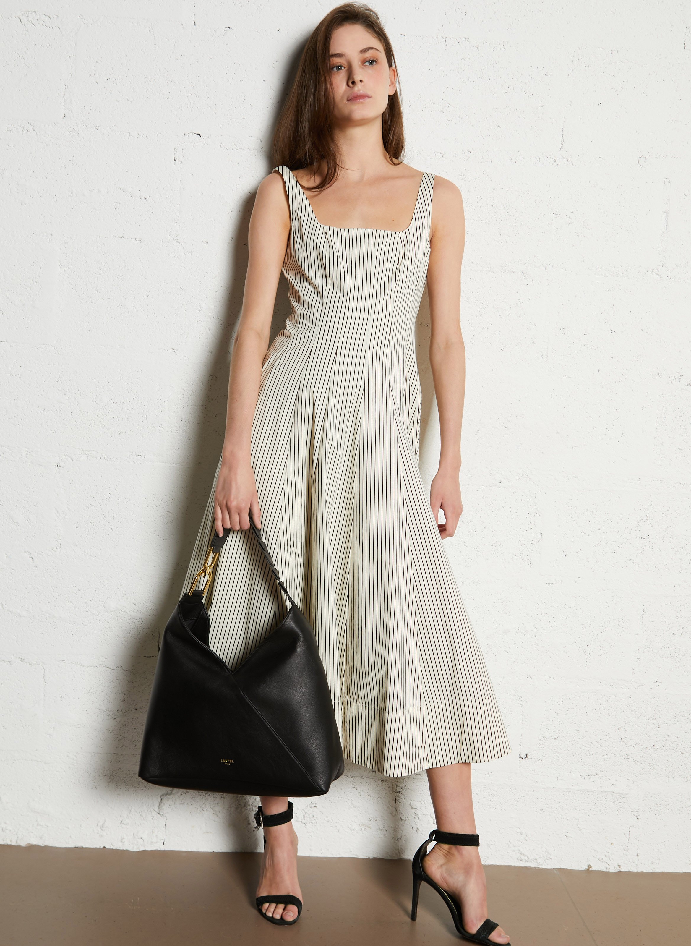 Sac porté épaule en cuir LANCEL Noir