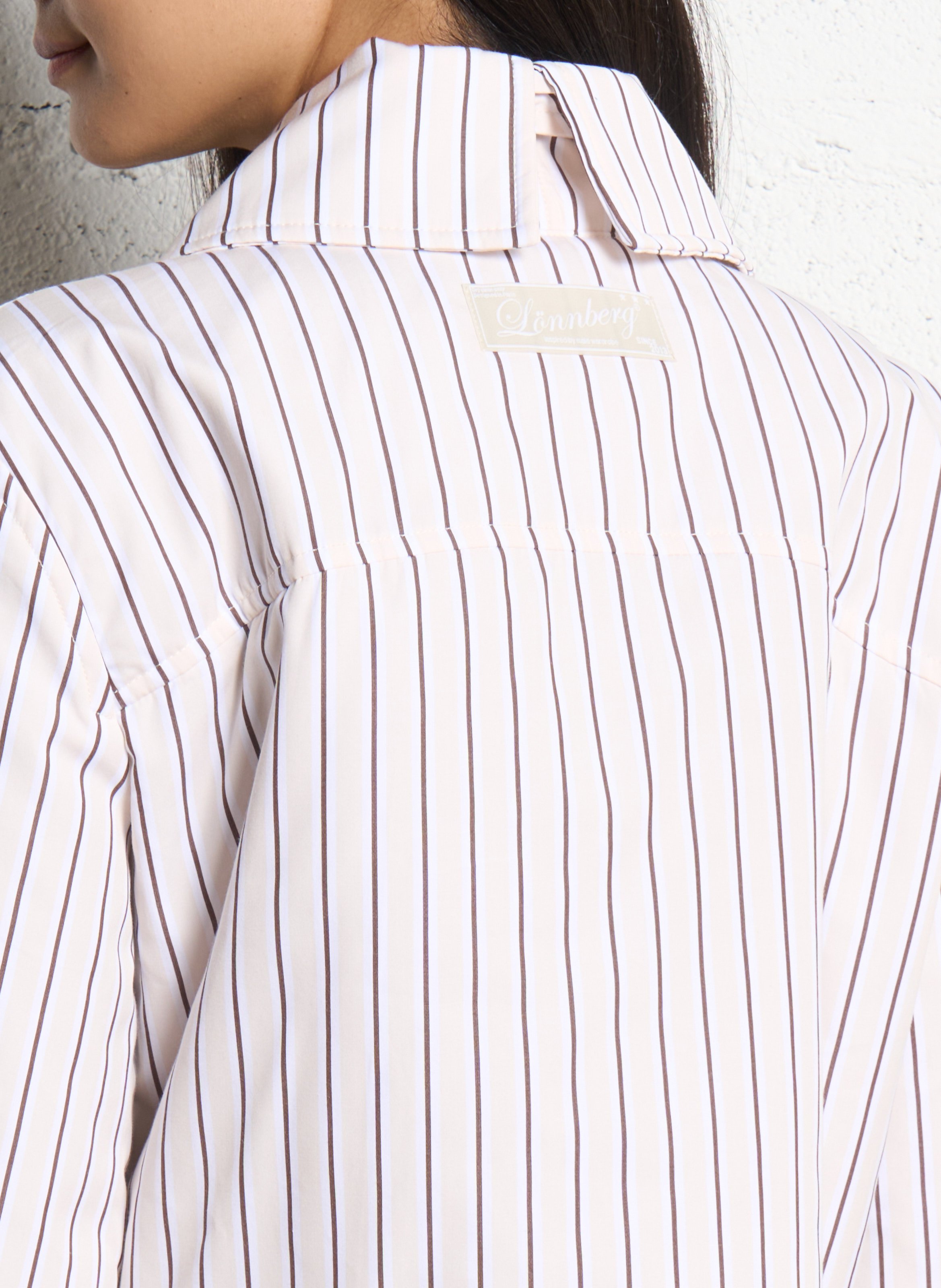 Asymmetric Striped Collar Jacket MARGAUX LONNBERG Multicolored