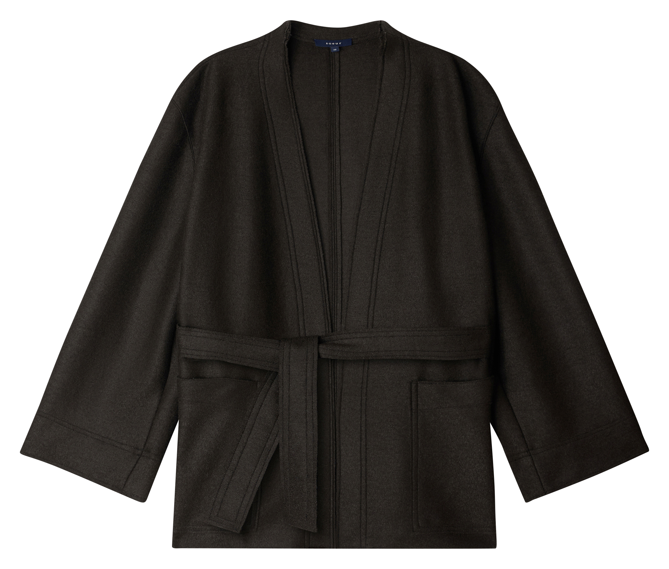 Virgin wool kimono SOEUR Green