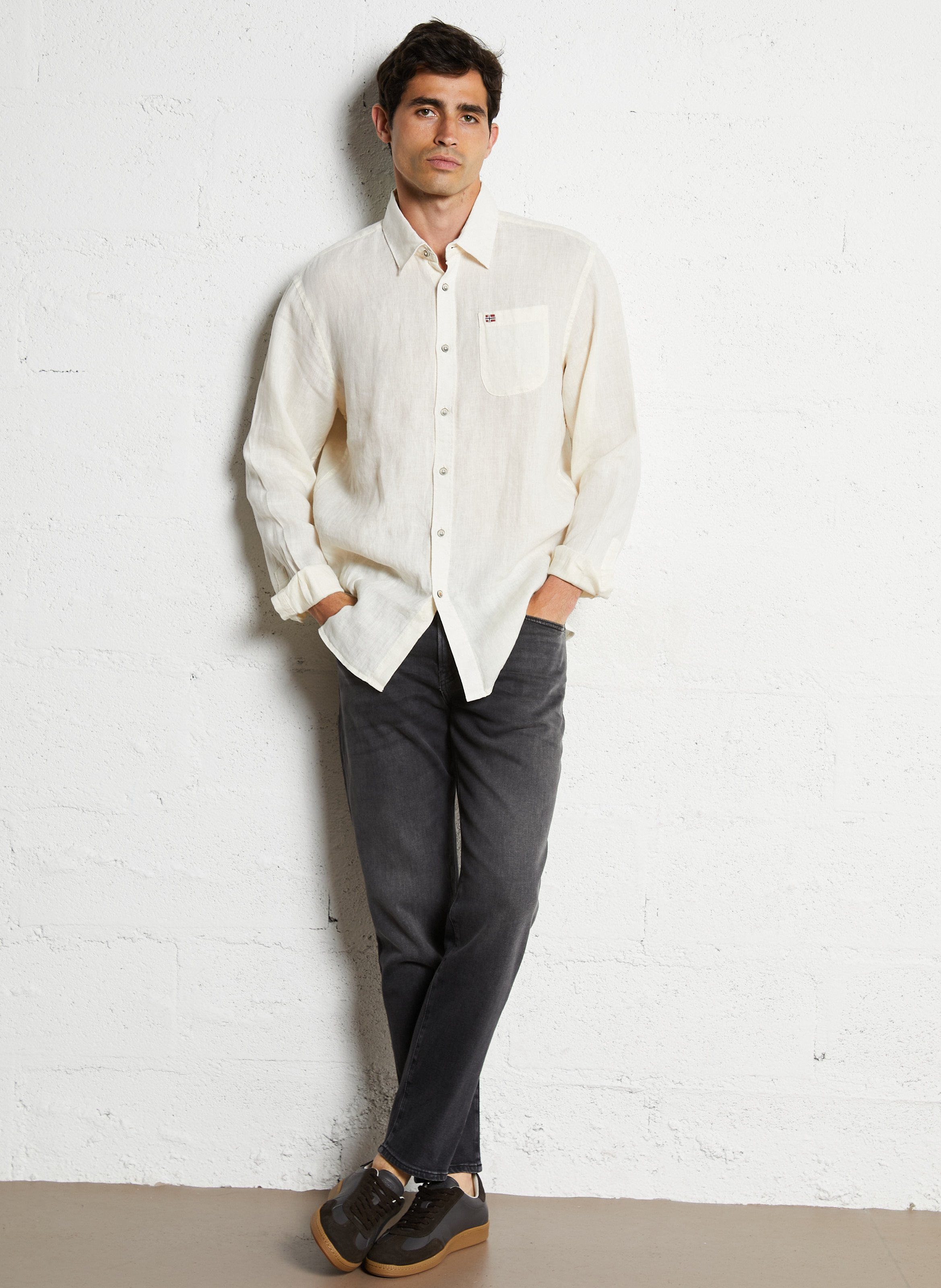 Cotton-blend tapered jeans BOSS Black