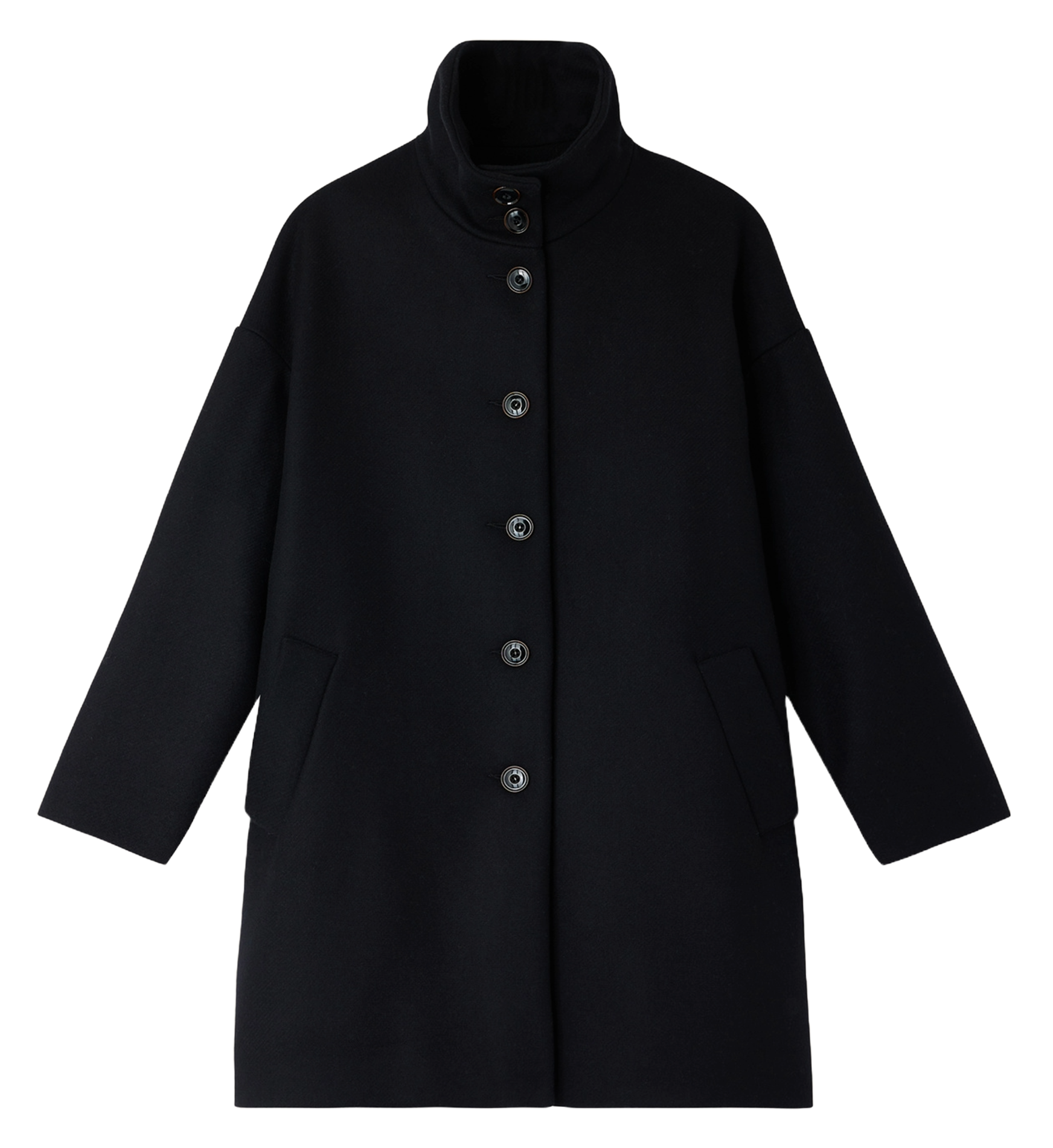 High-neck wool-blend coat SESSUN