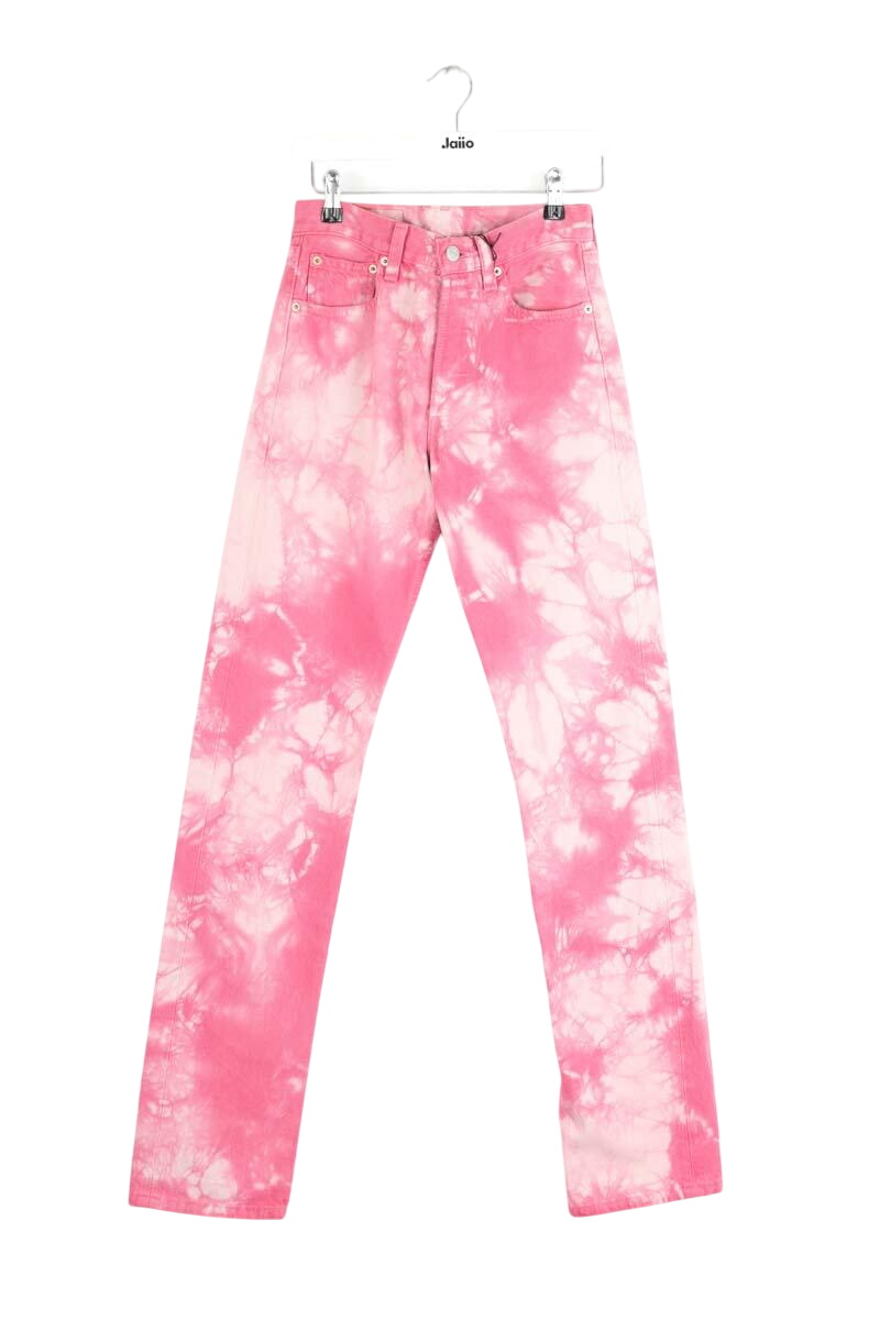 Jean droit 501 en coton LEVI'S - Seconde main Rose