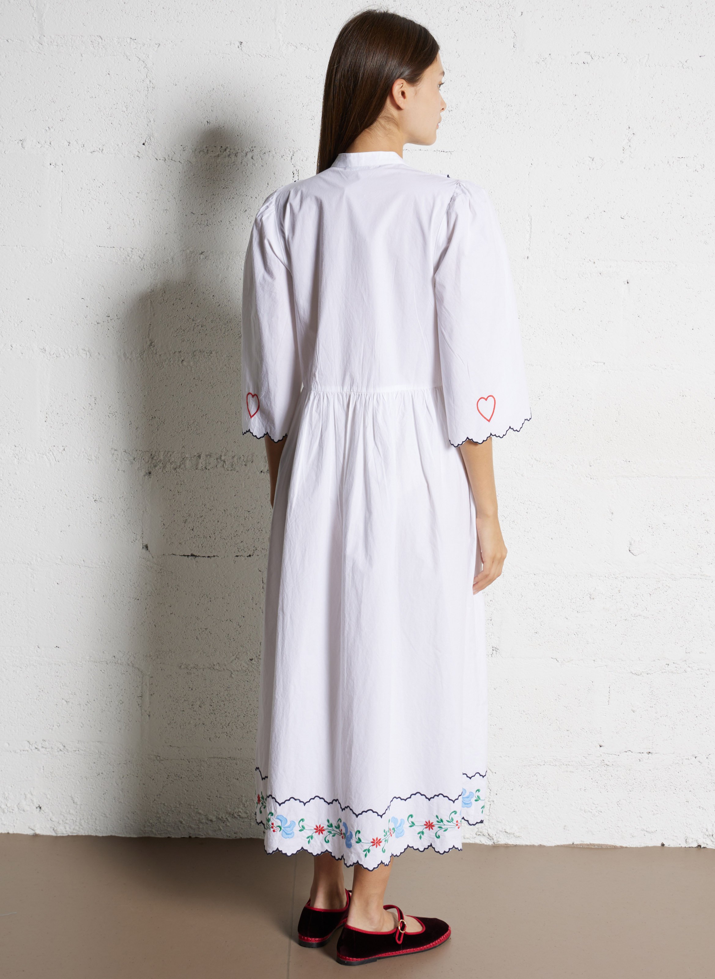 Robe longue en coton bio STELLA NOVA Blanc