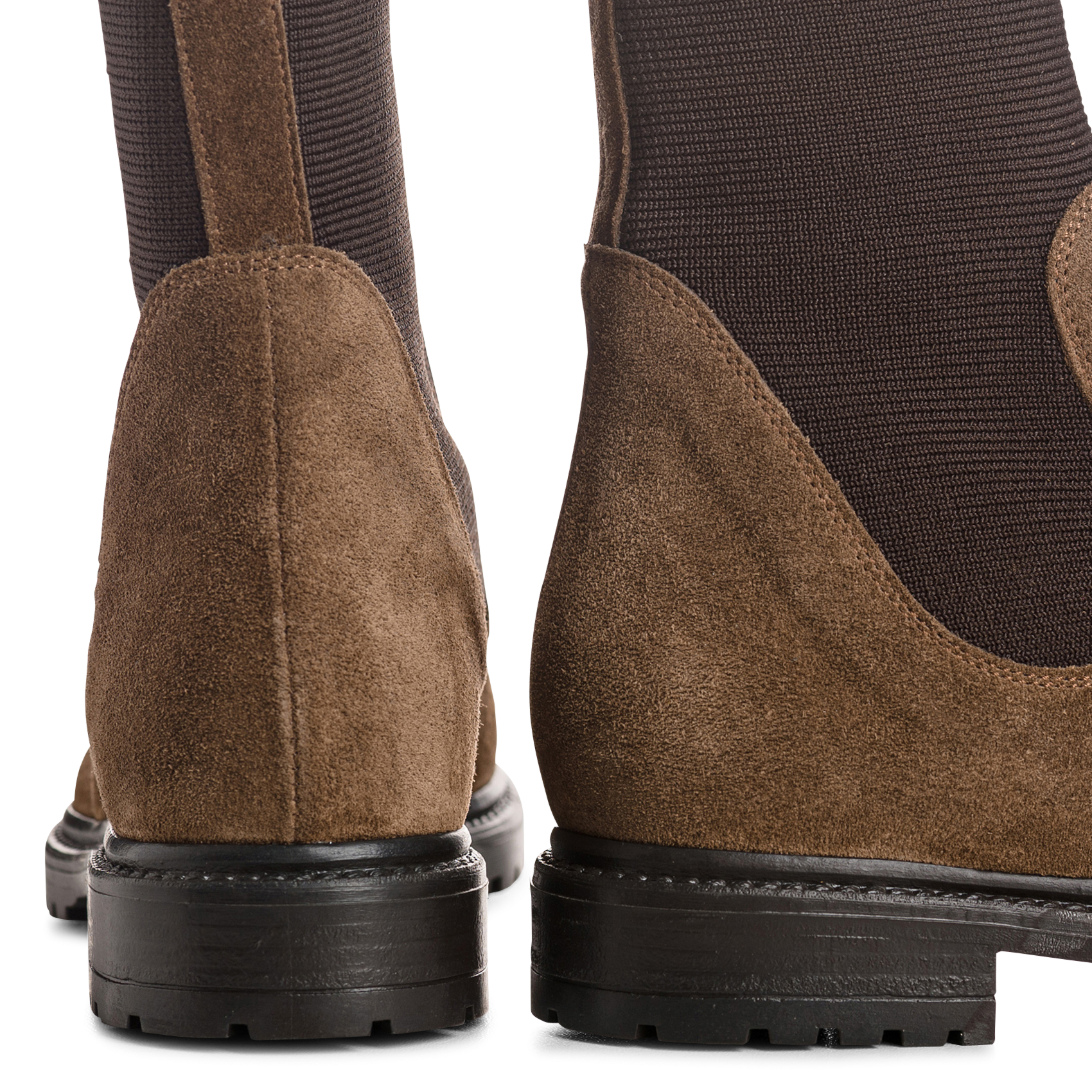 Effen leren enkellaarzen met textuur REQINS Bruin