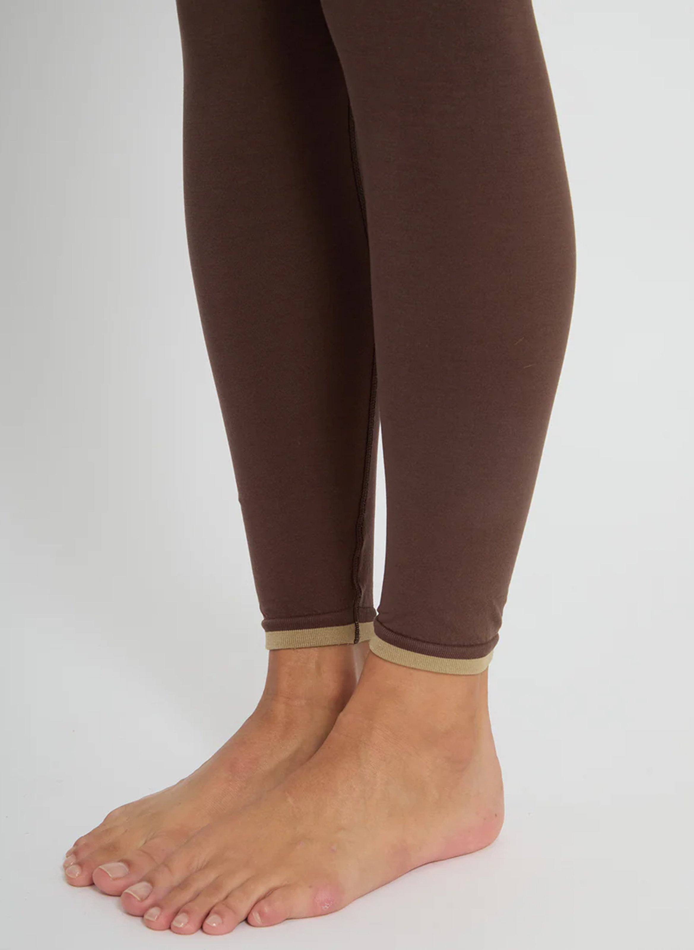 Legging stretch uni effet push-up YOGA SEARCHER Marron