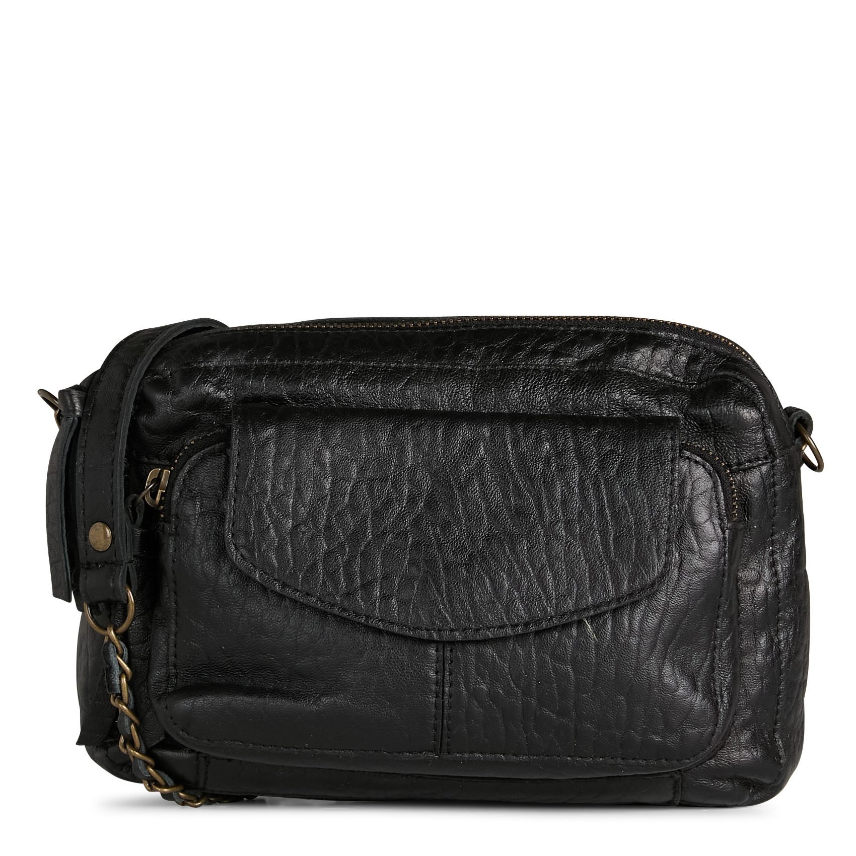 Dori leather shoulder bag PIECES Black