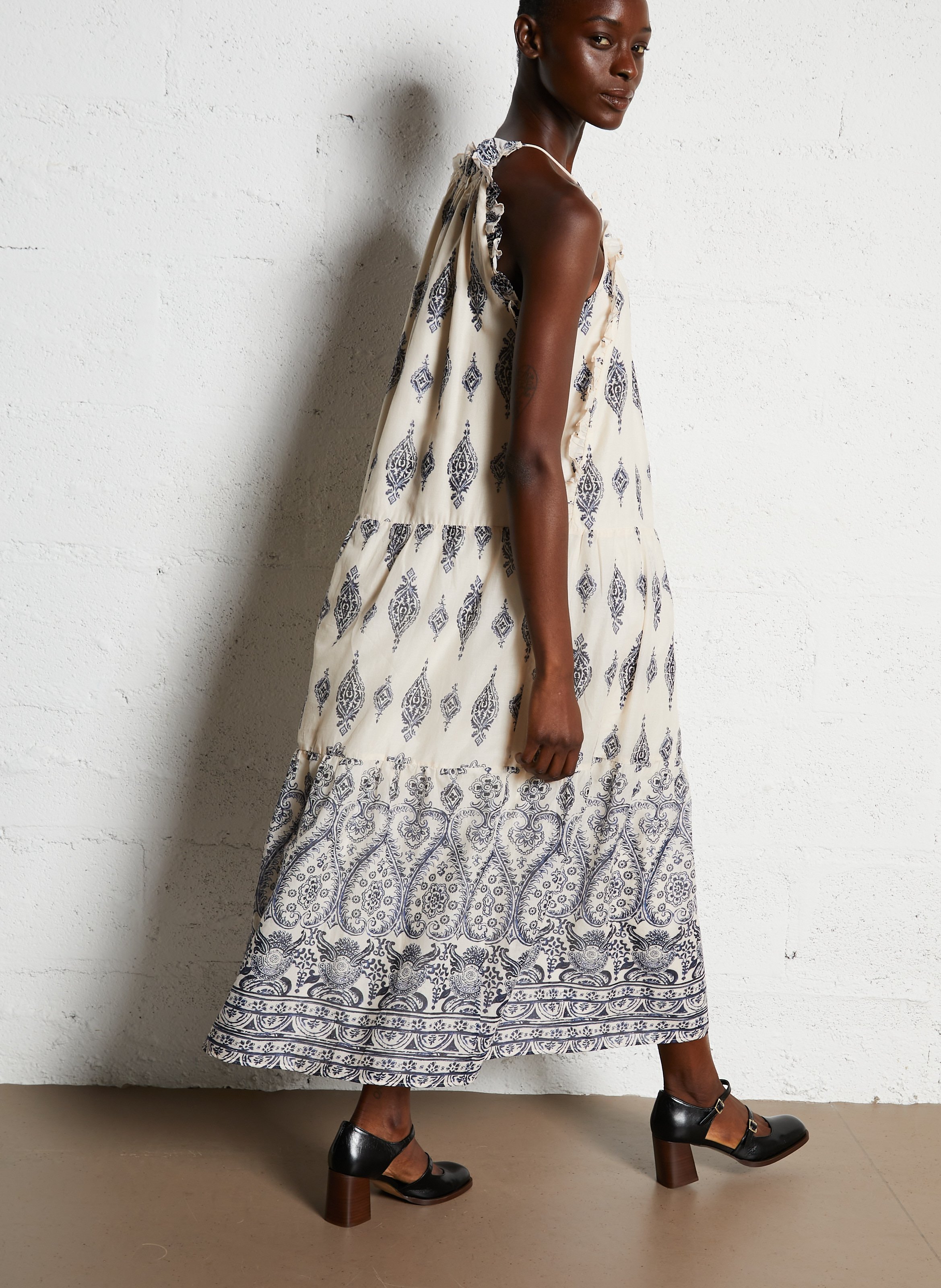 Loose-fit printed midi dress MAISON 123 Blue