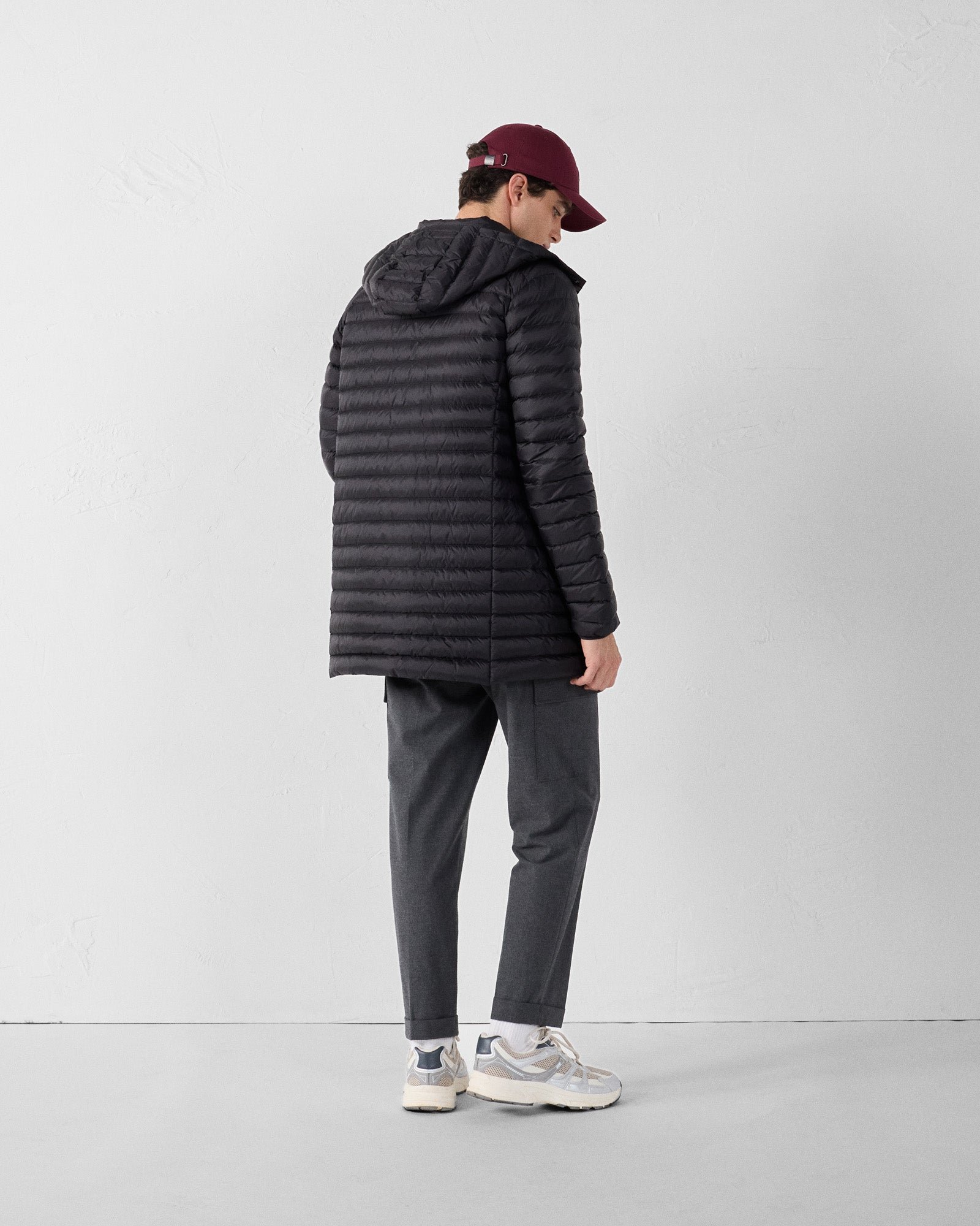 Mid-length hooded puffer jacket Xavier JOTT Black