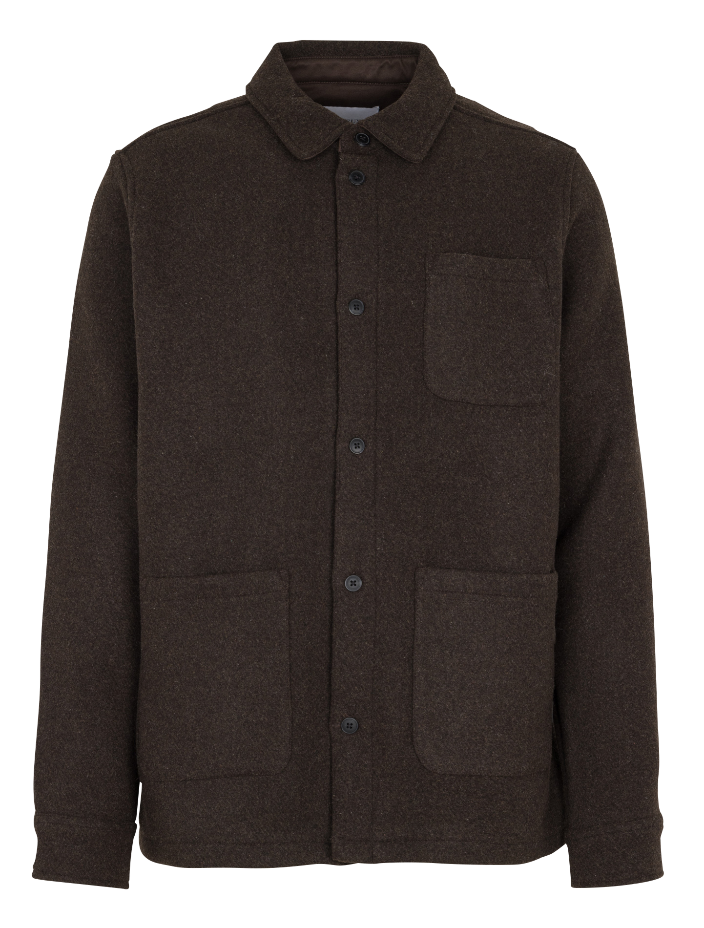 Classic collar wool blend overshirt LES DEUX Brown