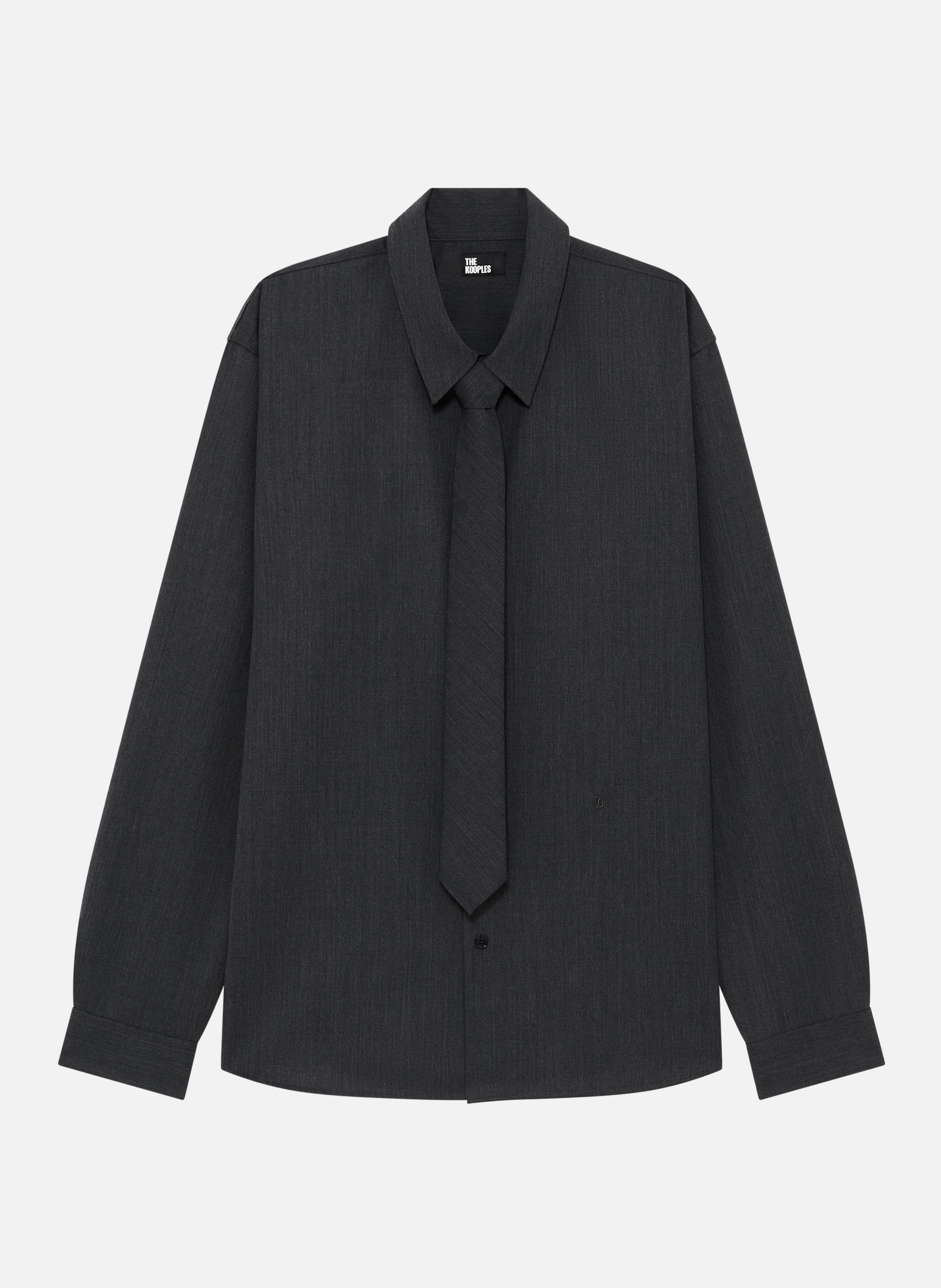 Shirt with tie THE KOOPLES Grey