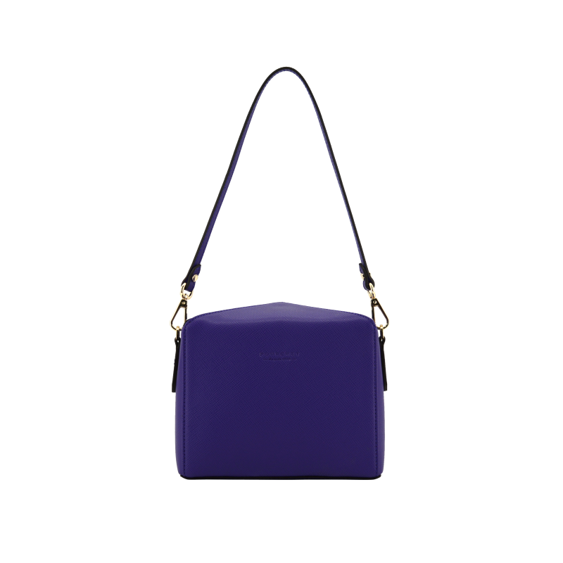 Shoulder bag - coated grain POURCHET Blue