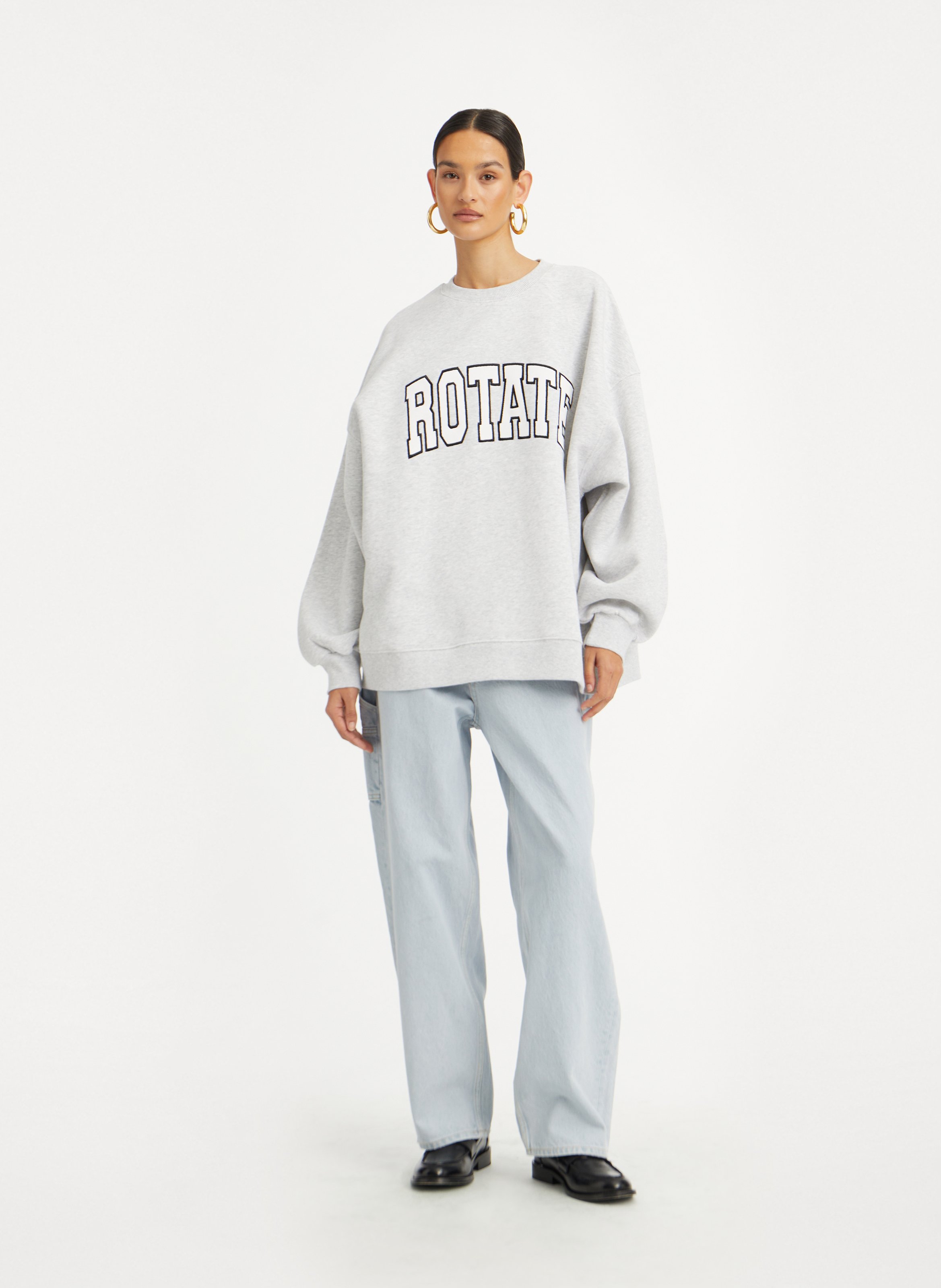 Oversized round neck sweatshirt in organic cotton ROTATE Multicolored