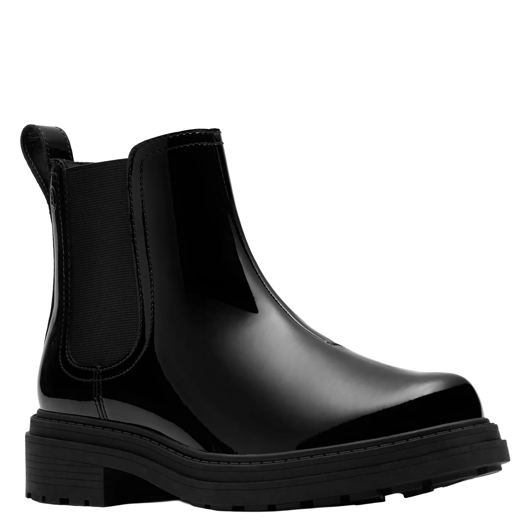 Effen leren enkellaarzen met textuur CLARKS Zwart