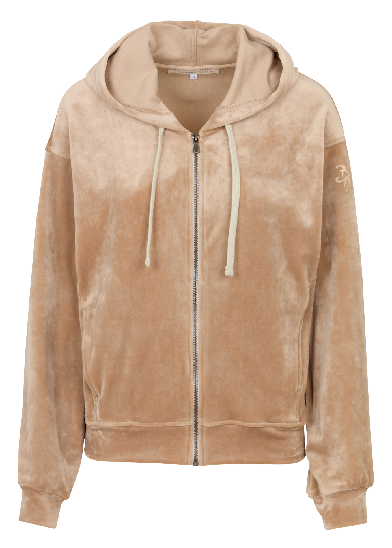 Gilet col rond en velours BANANA MOON Beige