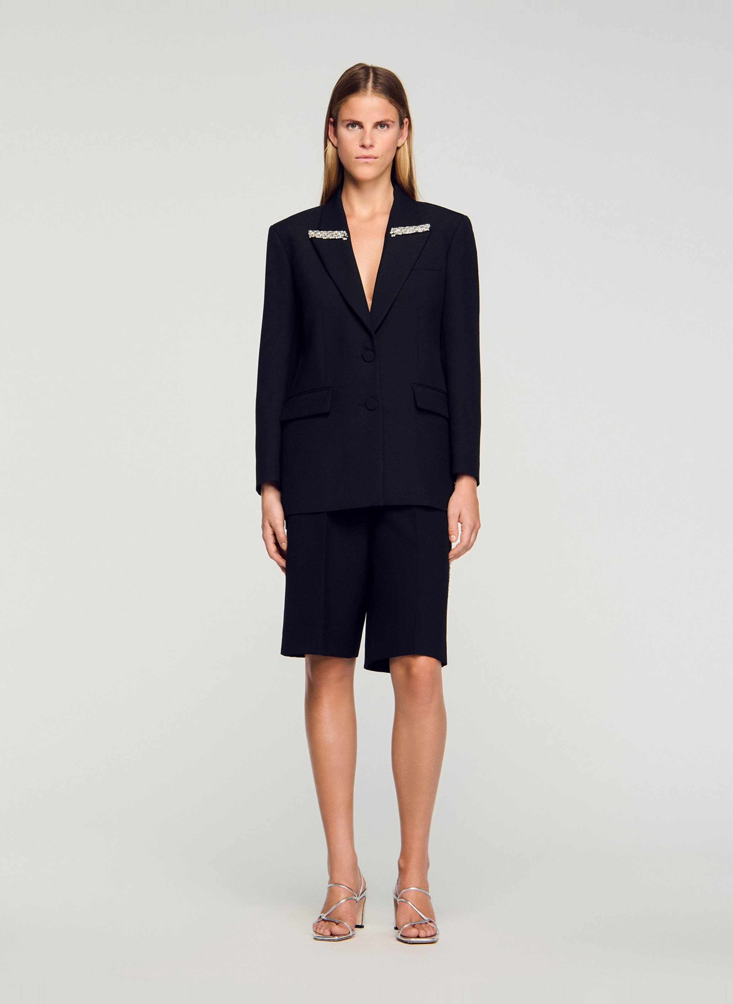 Veste de smoking droite  SANDRO Noir