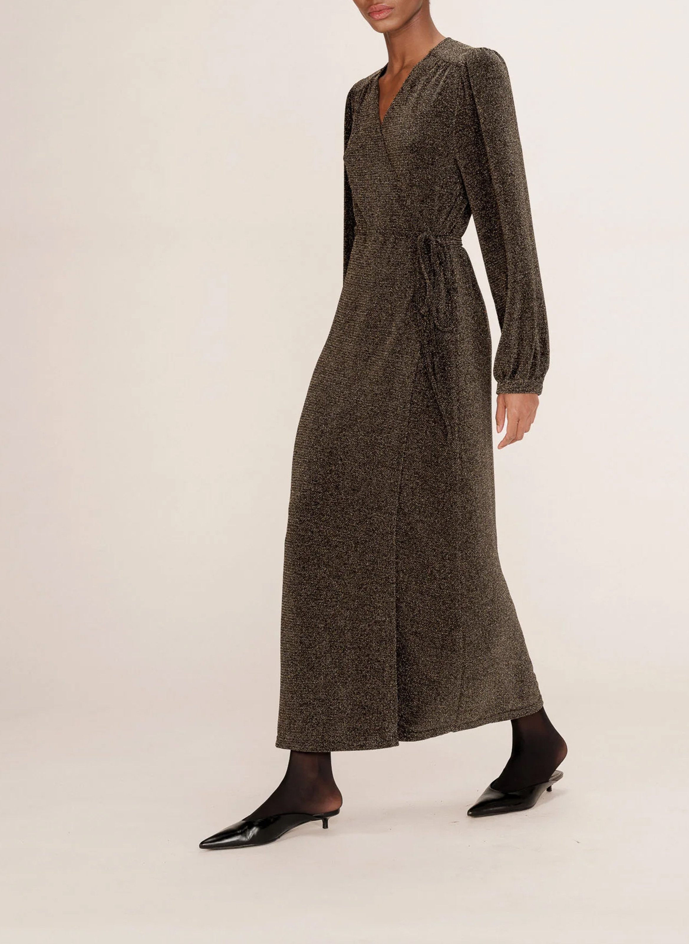 Sequined wrap long dress GRACE ET MILA Golden