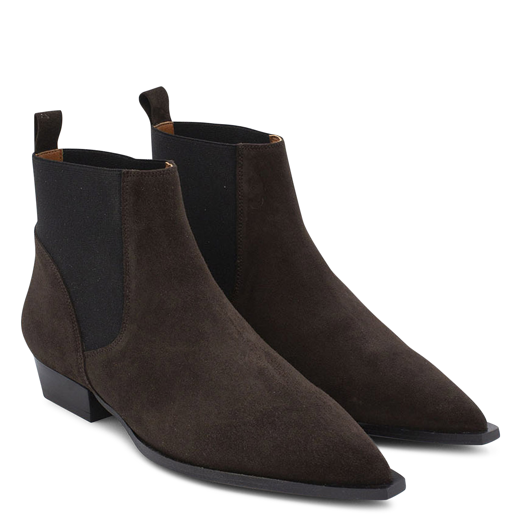 Bottines en cuir velours ANGEL ALARCON Marron