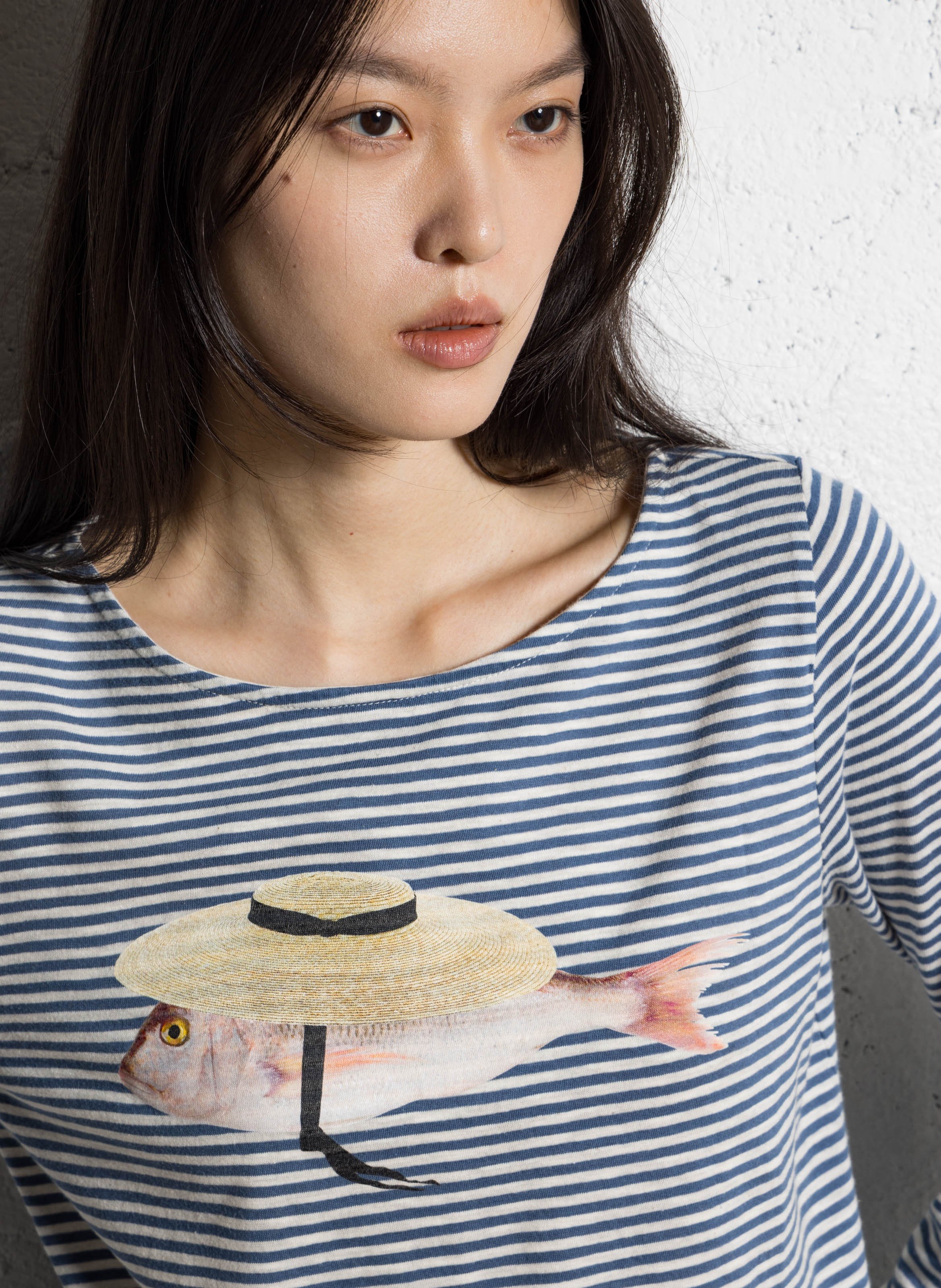 Tee-shirt manches longues rayé NICE THINGS Bleu