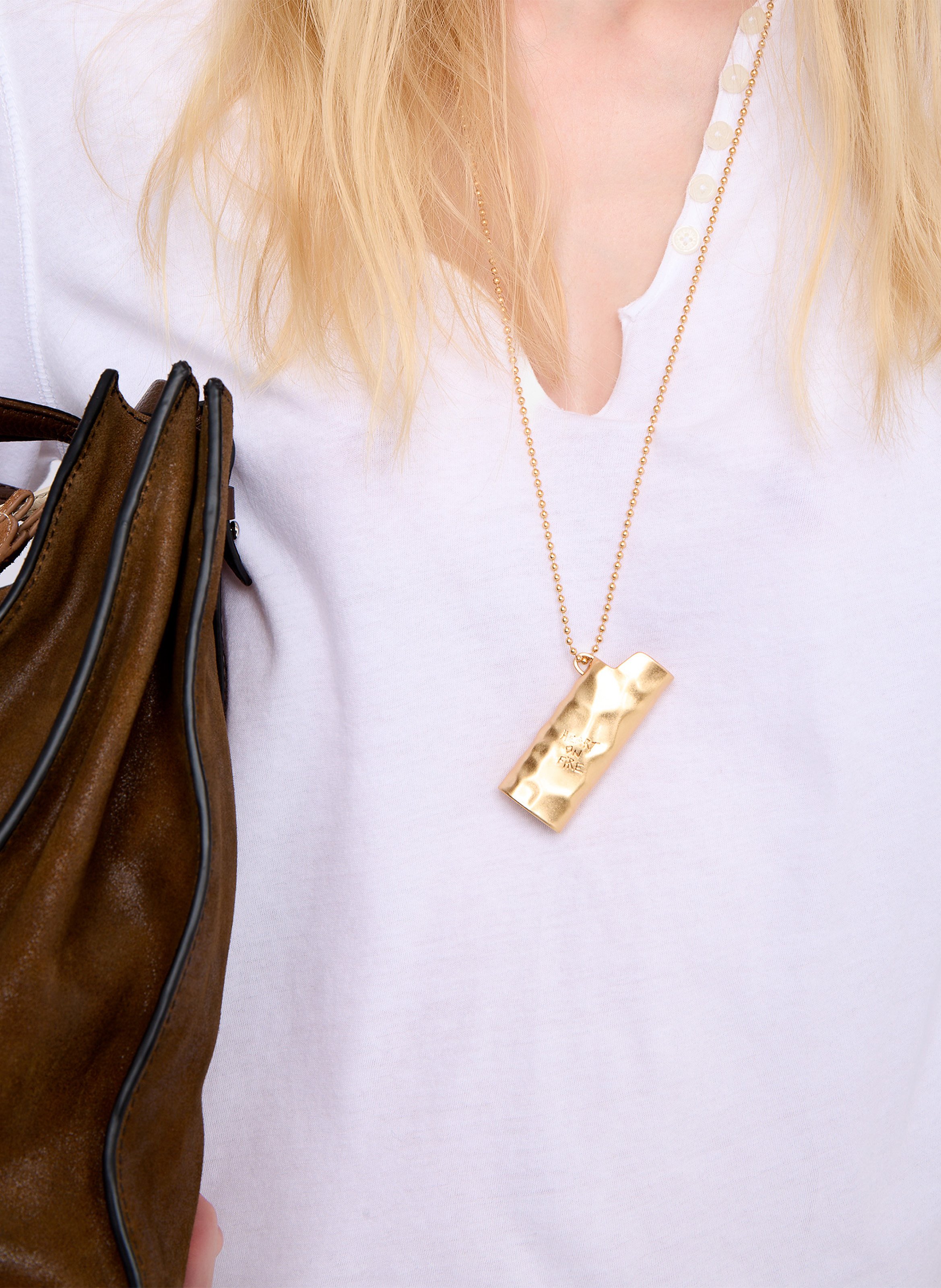 Tee-shirt col V en coton ZADIG&VOLTAIRE Blanc