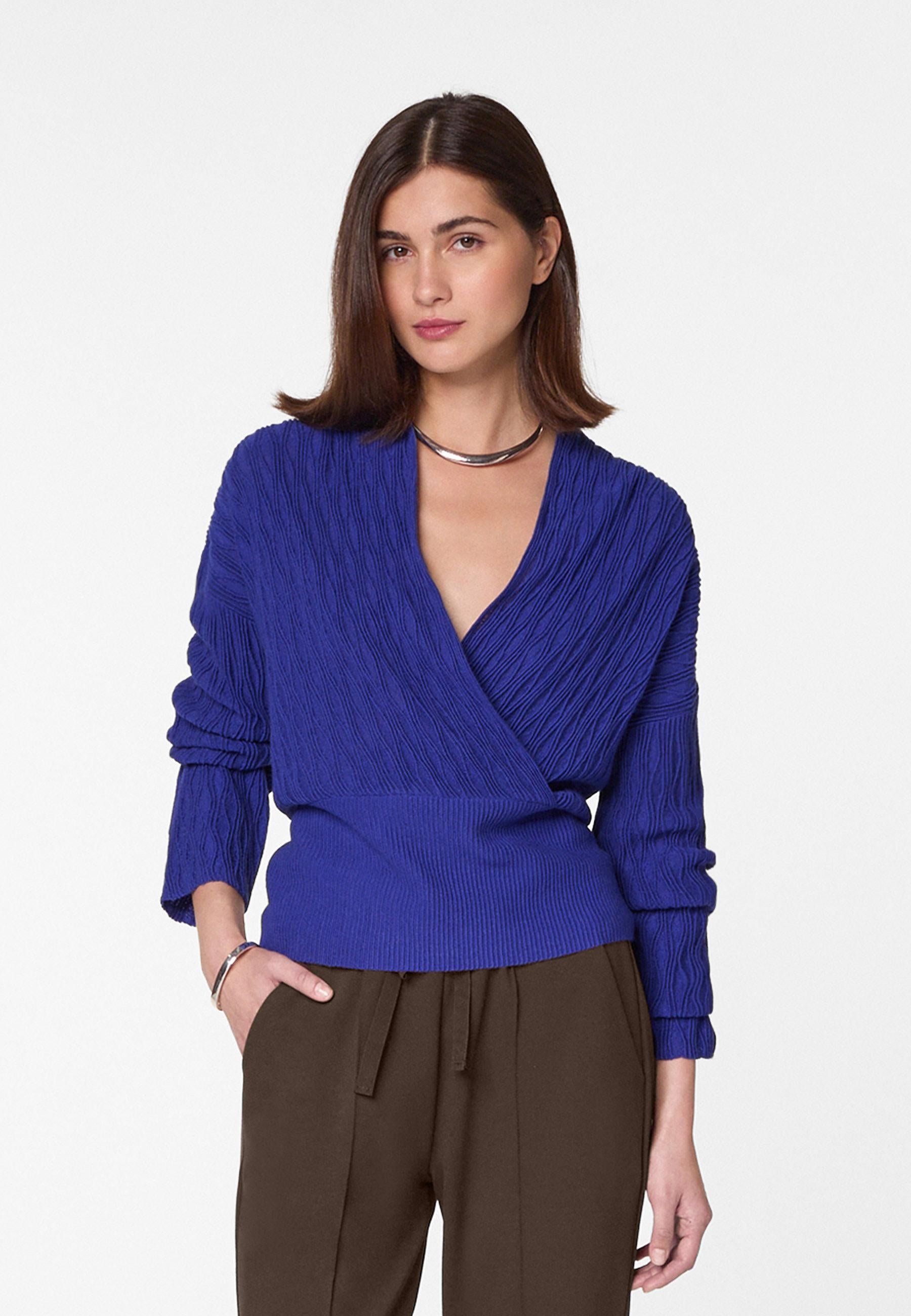 Merino wool wrap top RODIER Blue