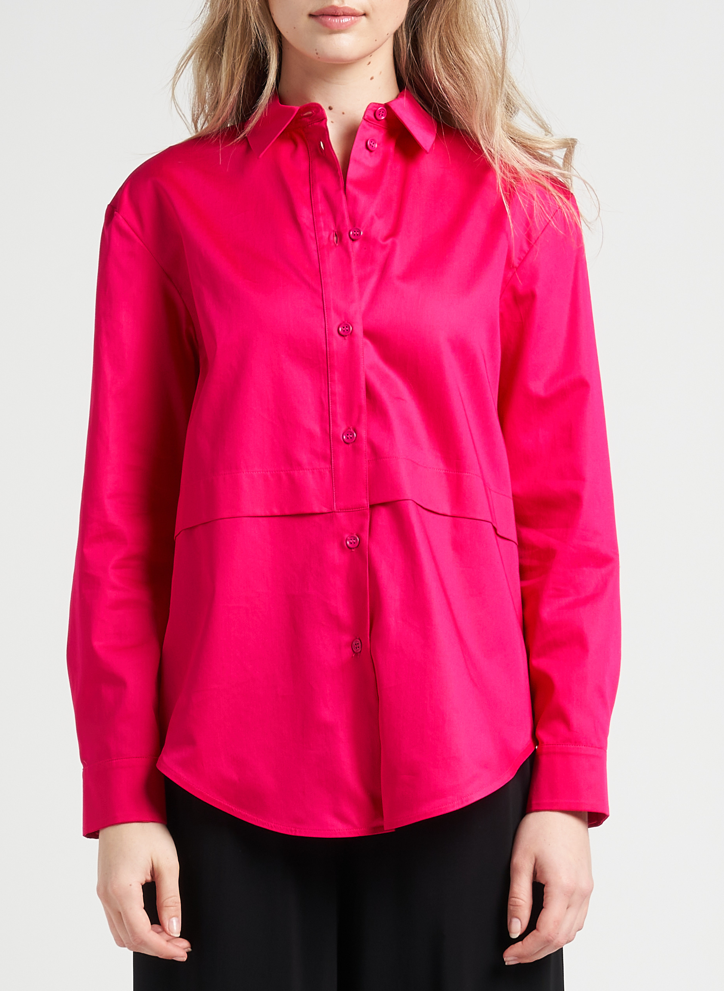 Katoenen blouse met klassieke kraag MAX MARA LEISURE Roze